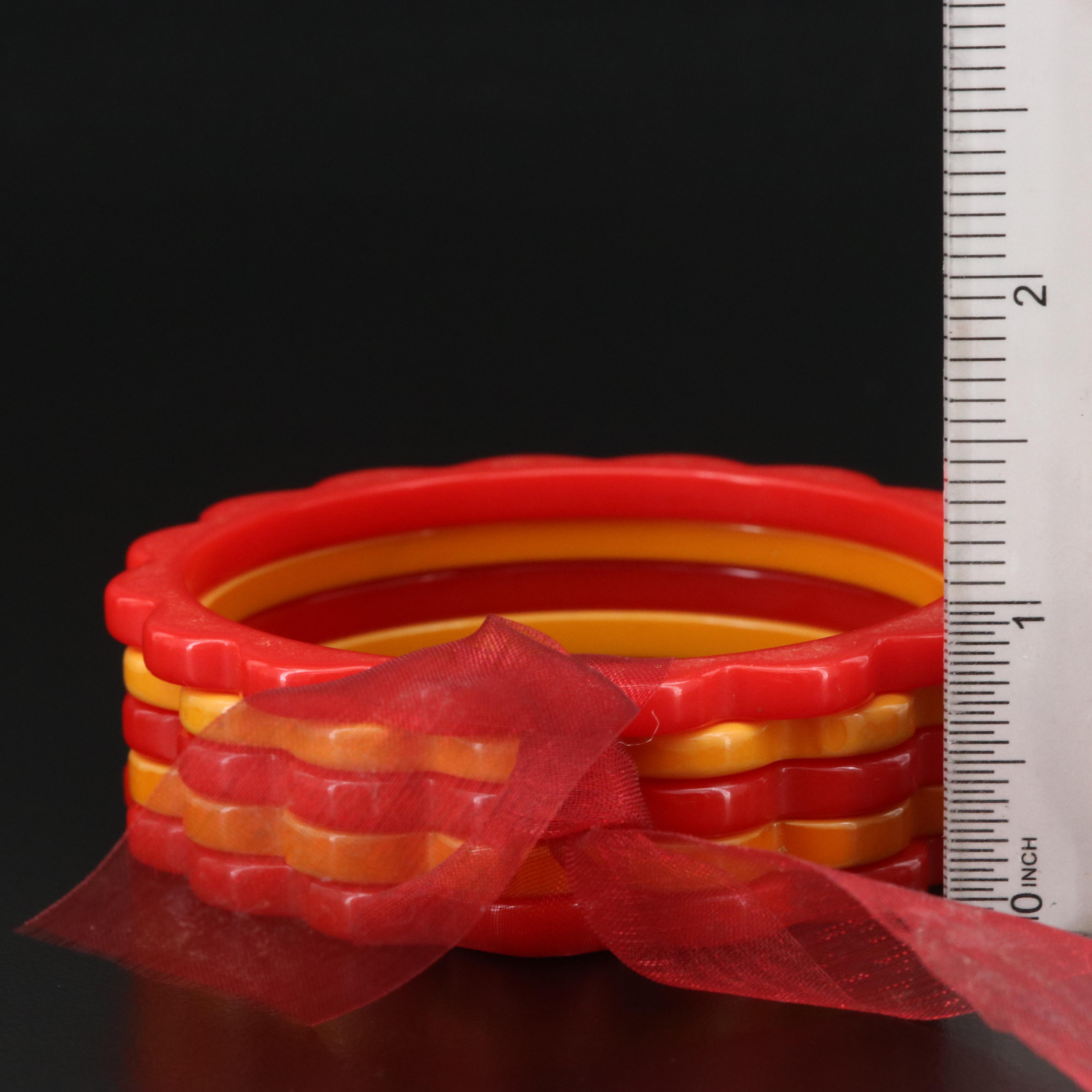 Bakelite Bangles with Scalloped Edge