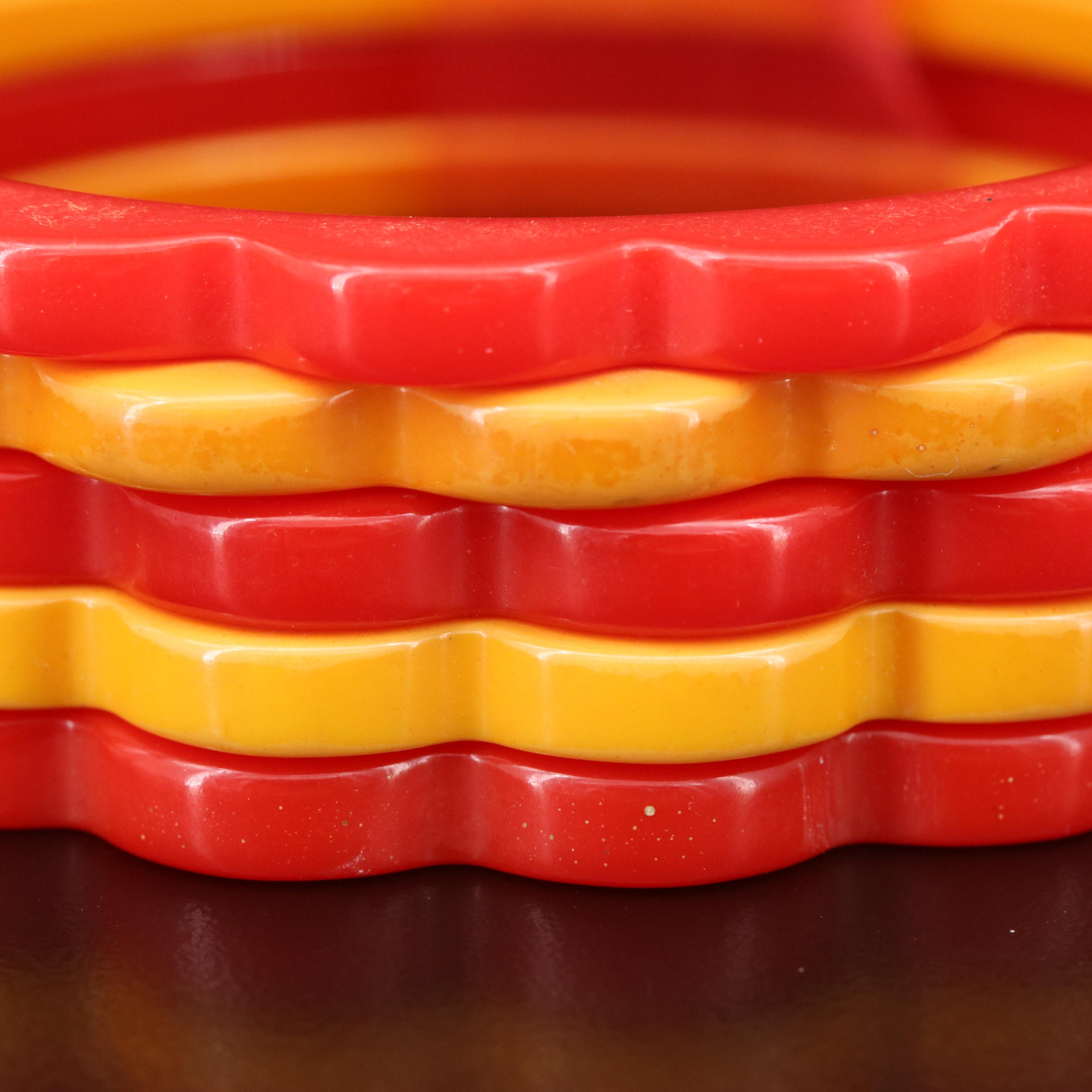 Bakelite Bangles with Scalloped Edge