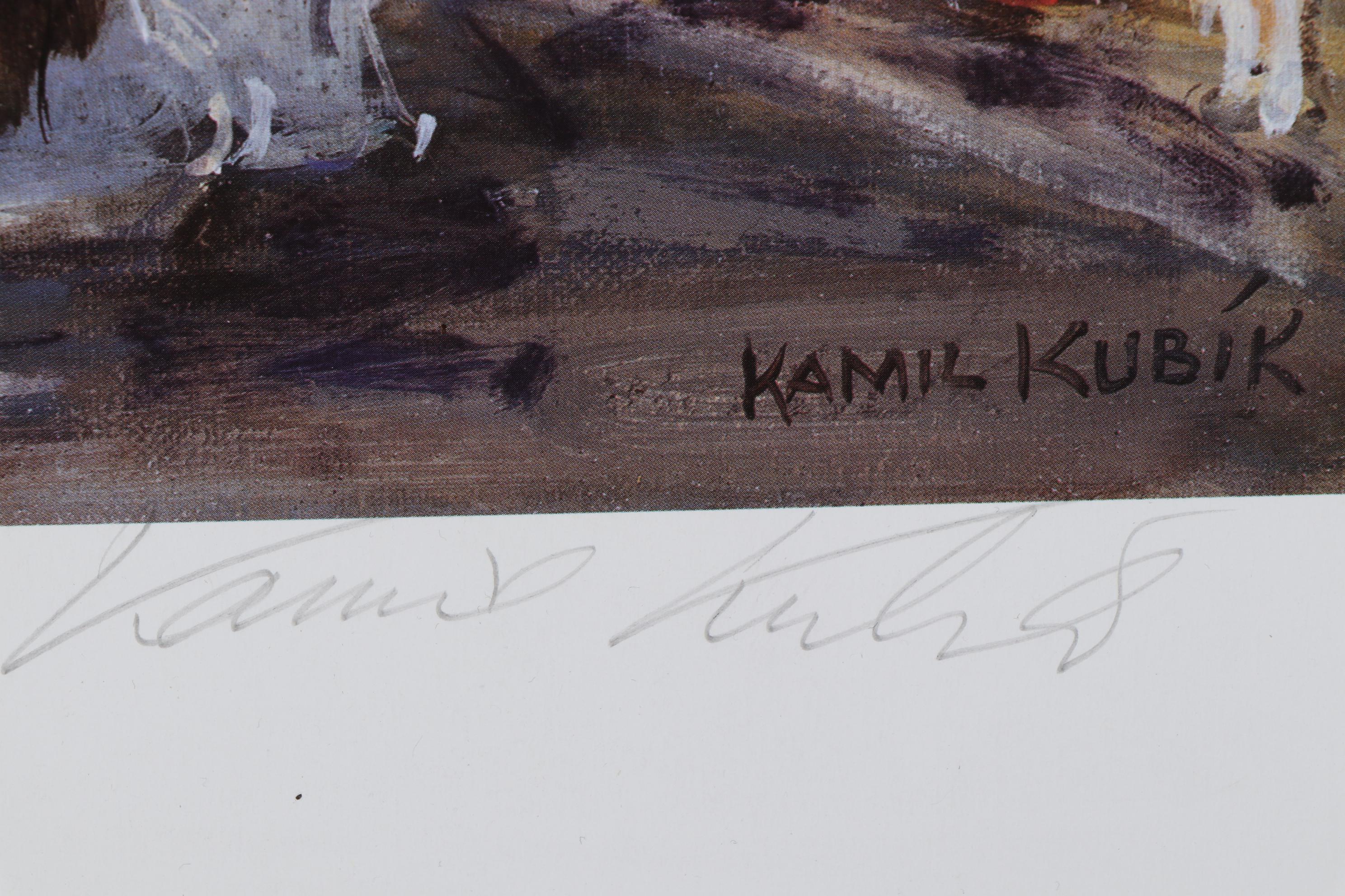 Kamil Kubik Offset Lithograph of Greek Parade on Broadway, Late 20th Century