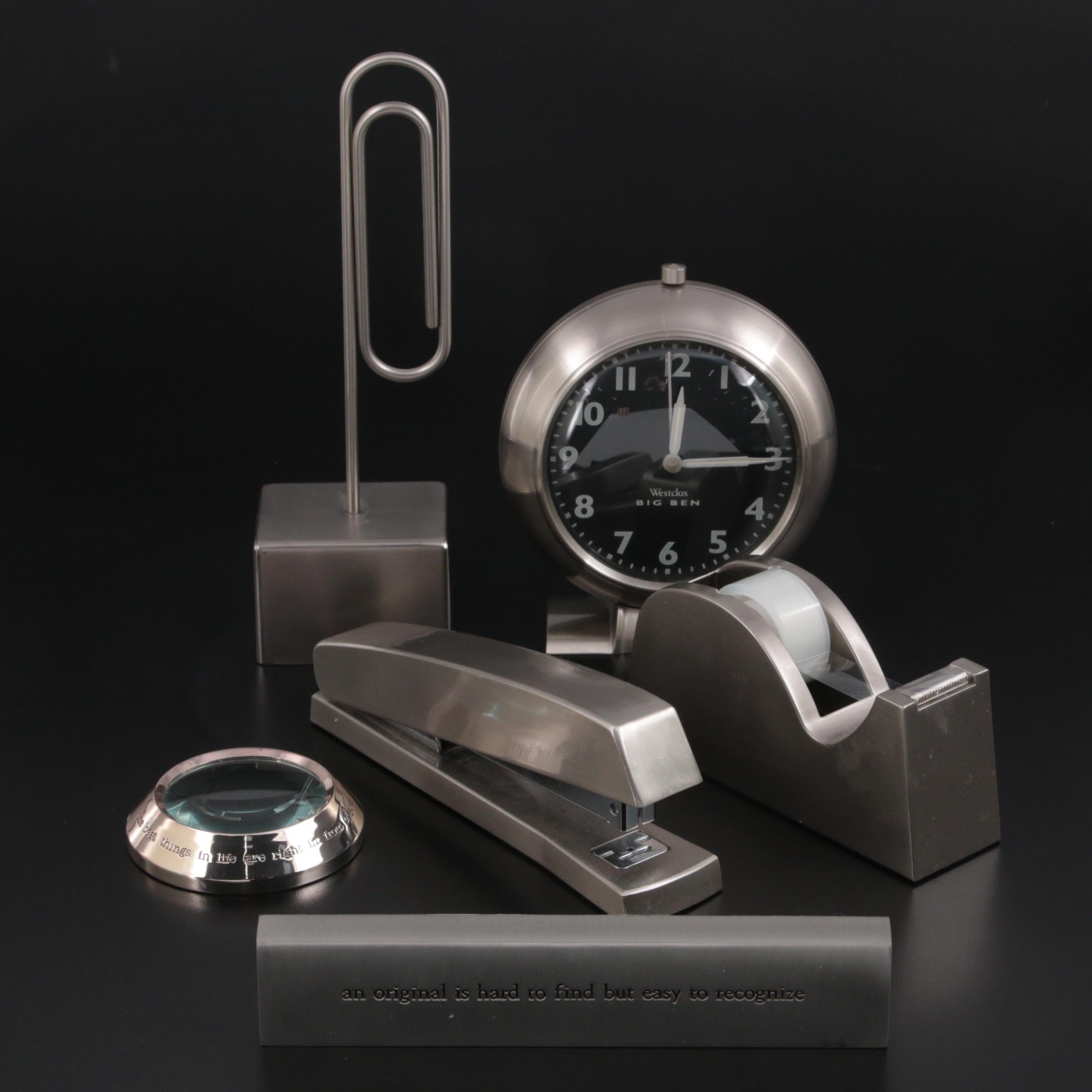 Westclox Big Ben Alarm Clock and Pottery Barn Desk Accessories