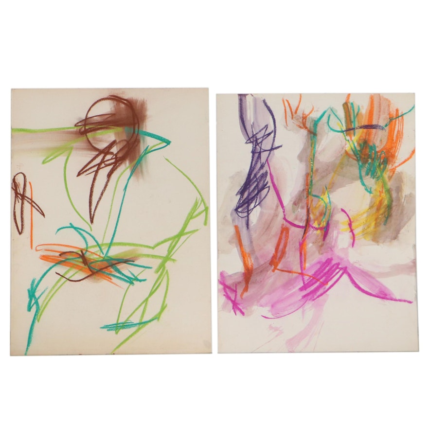 Abstract Pastel Drawings