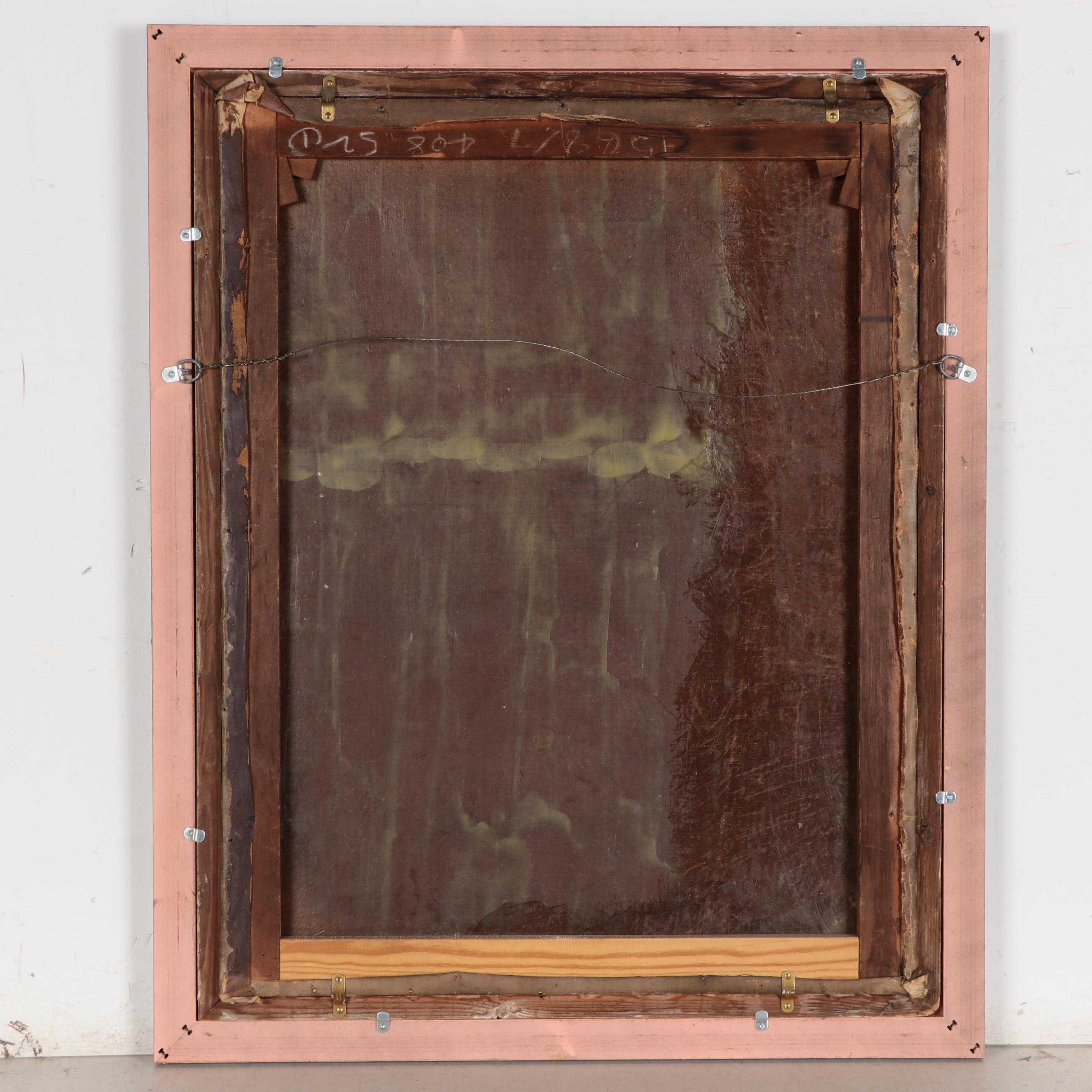 Victorian Portrait Oil Painting of Woman in Mourning Dress