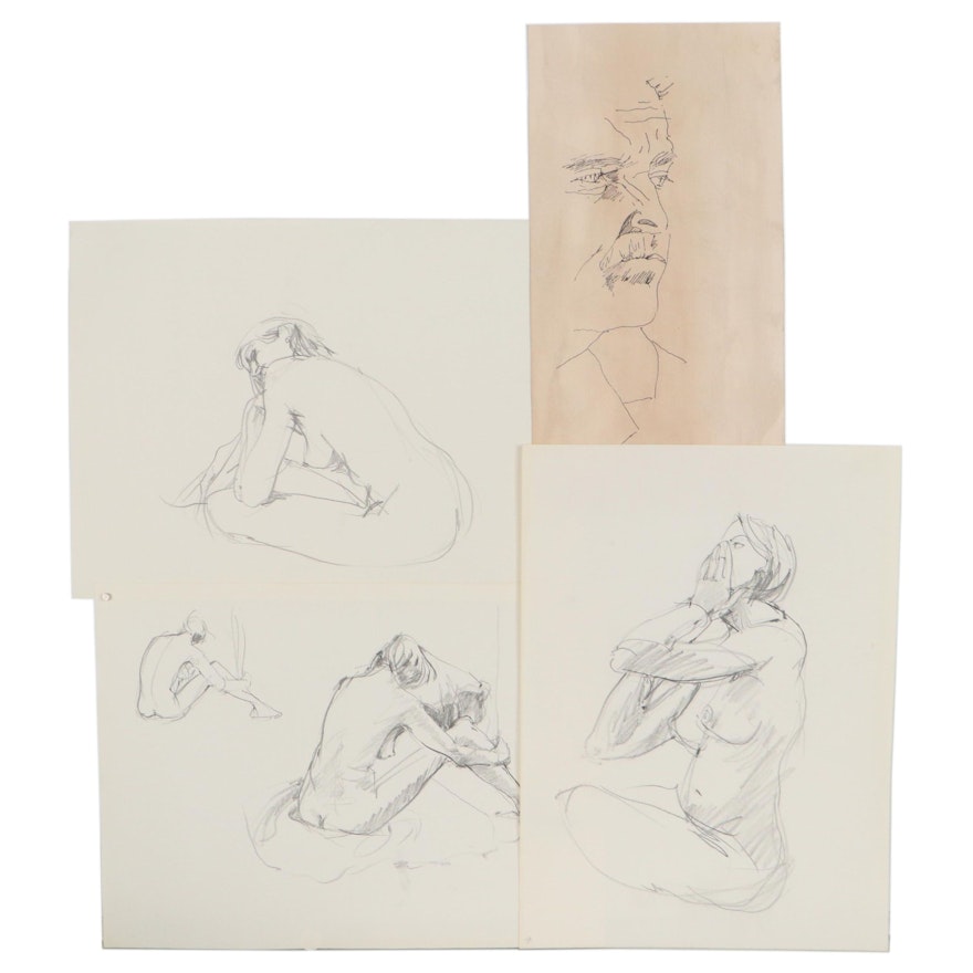 Margaret Voelker-Ferrier Graphite and Ink Drawings