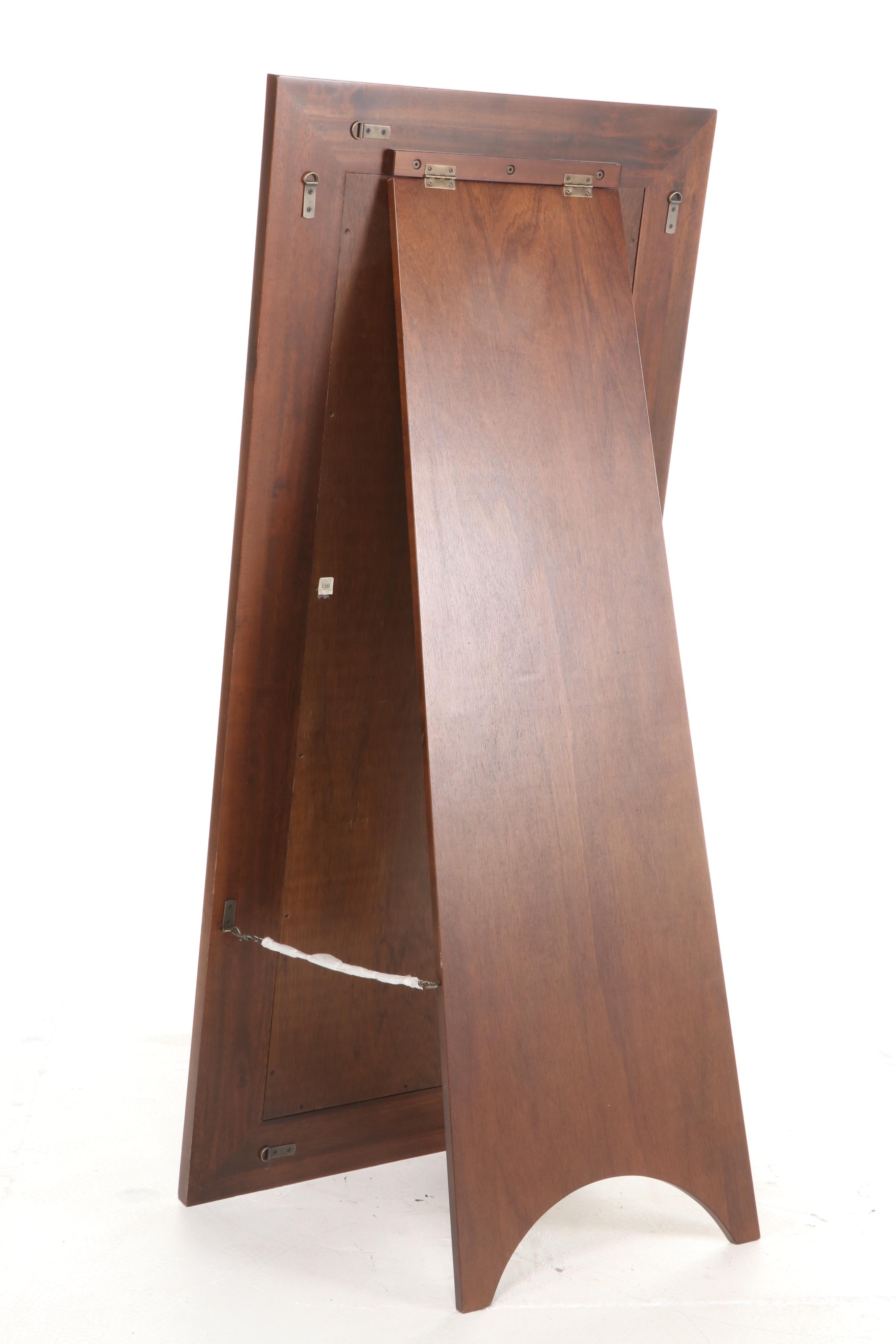 Pottery Barn "Java" Hardwood Easel-Back Standing Mirror