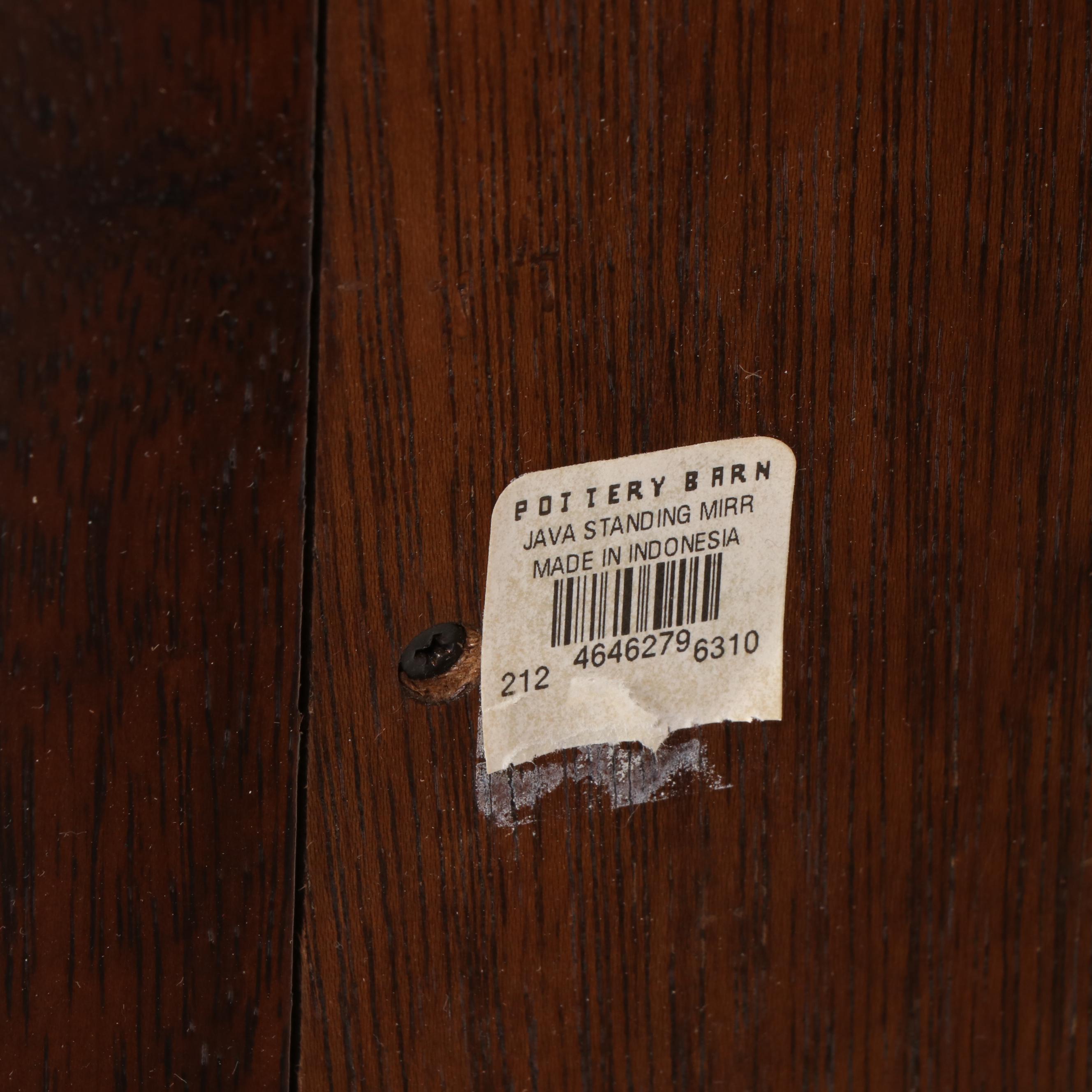 Pottery Barn "Java" Hardwood Easel-Back Standing Mirror