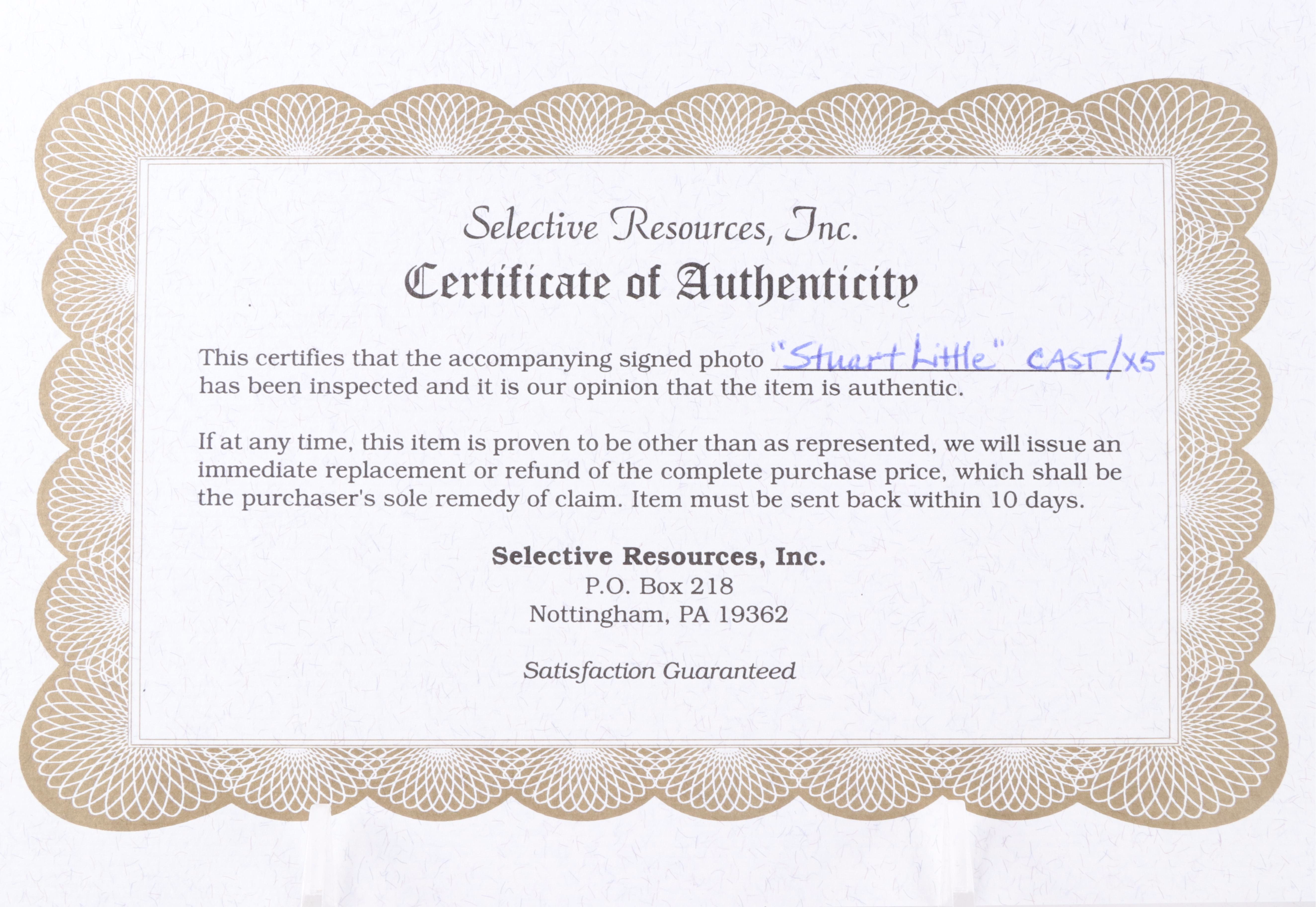 Geena Davis and Others Signed "Stuart Little" Movie Print