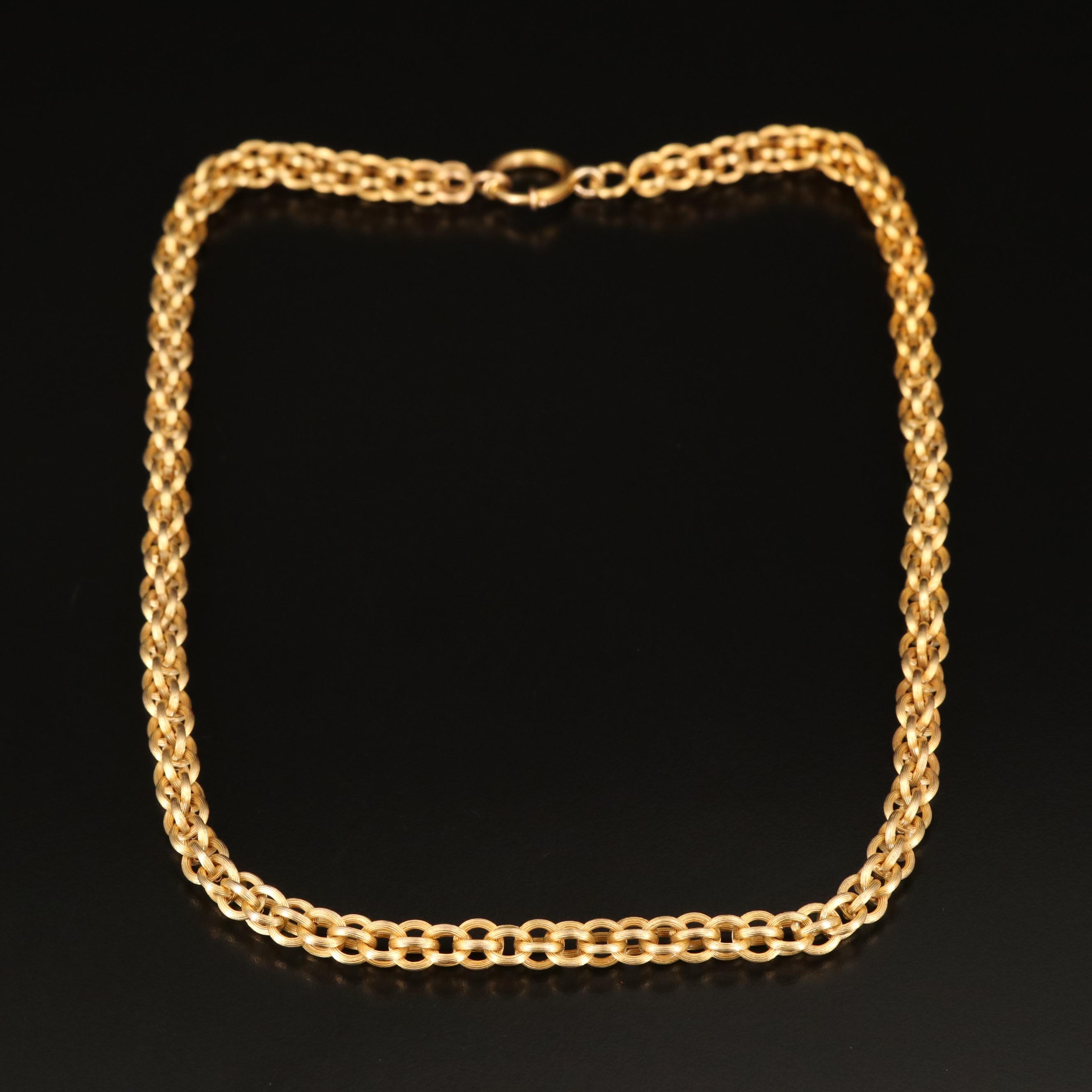 14K Double Cable Chain Necklace