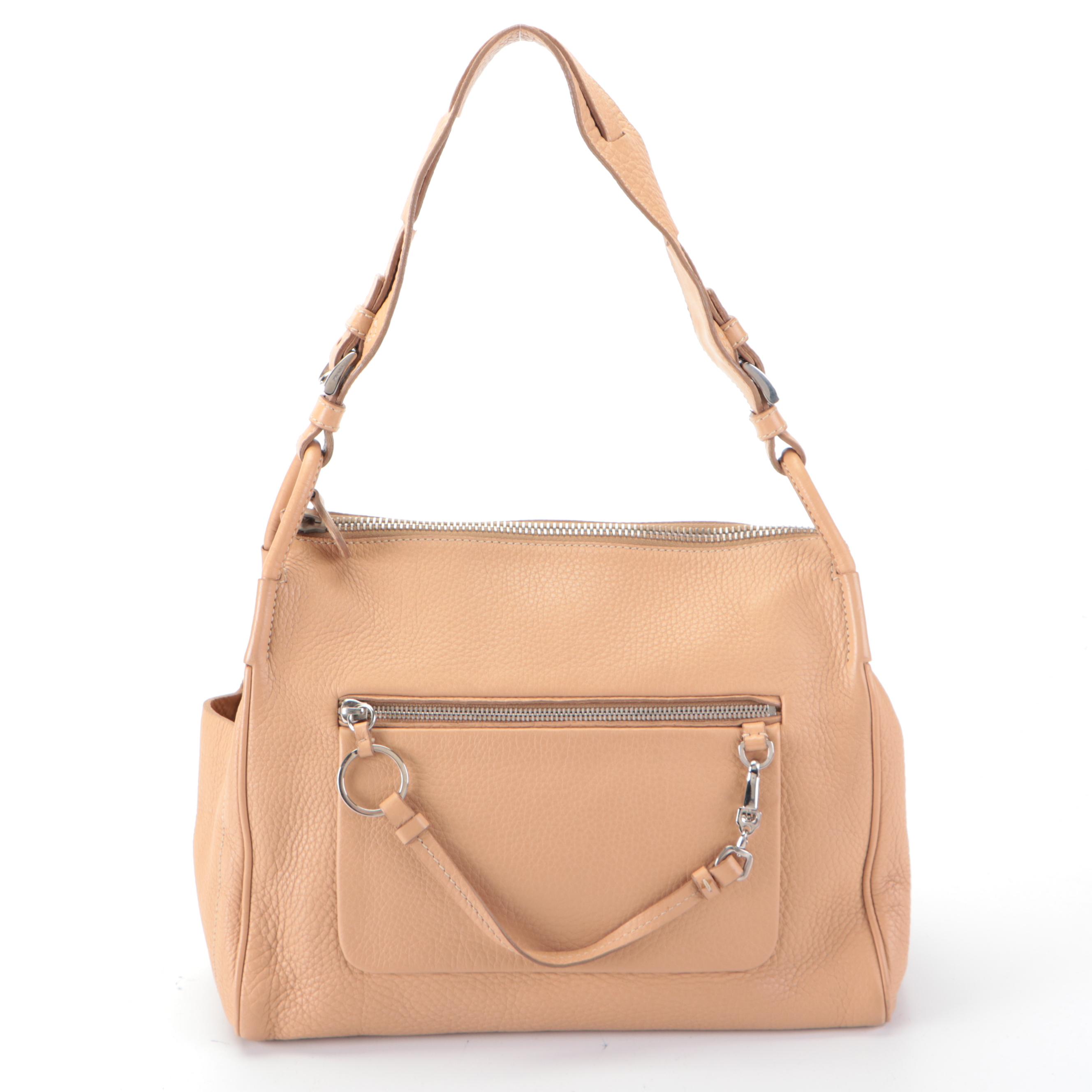 Prada Beige Grained Leather Shoulder Bag