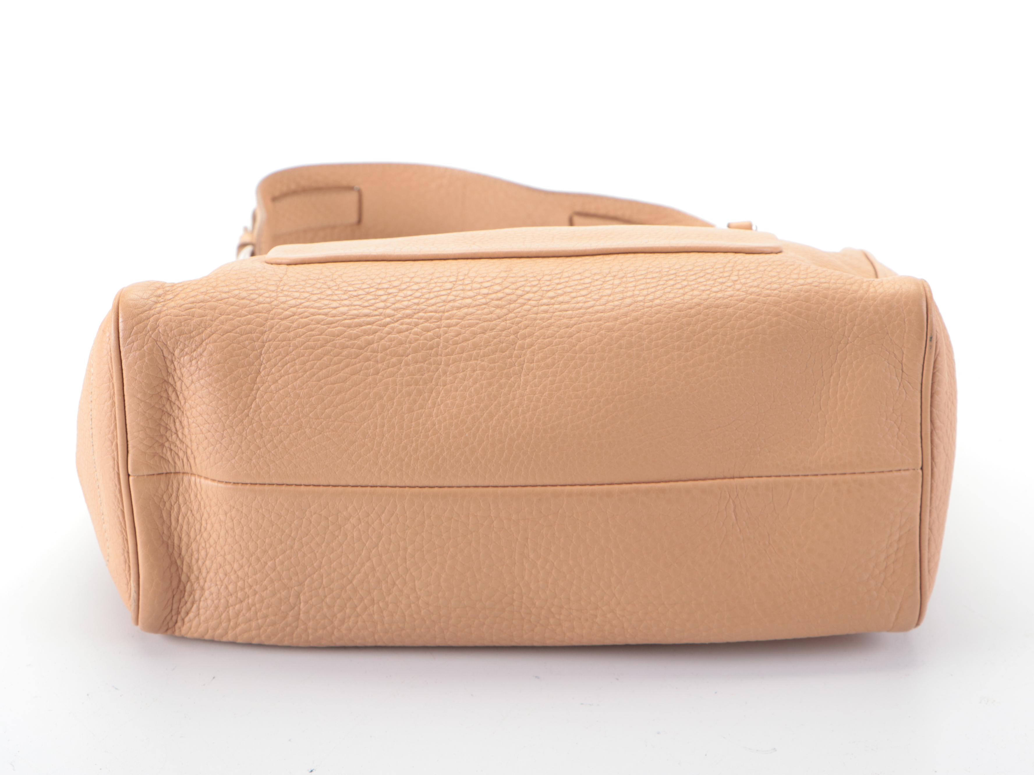 Prada Beige Grained Leather Shoulder Bag