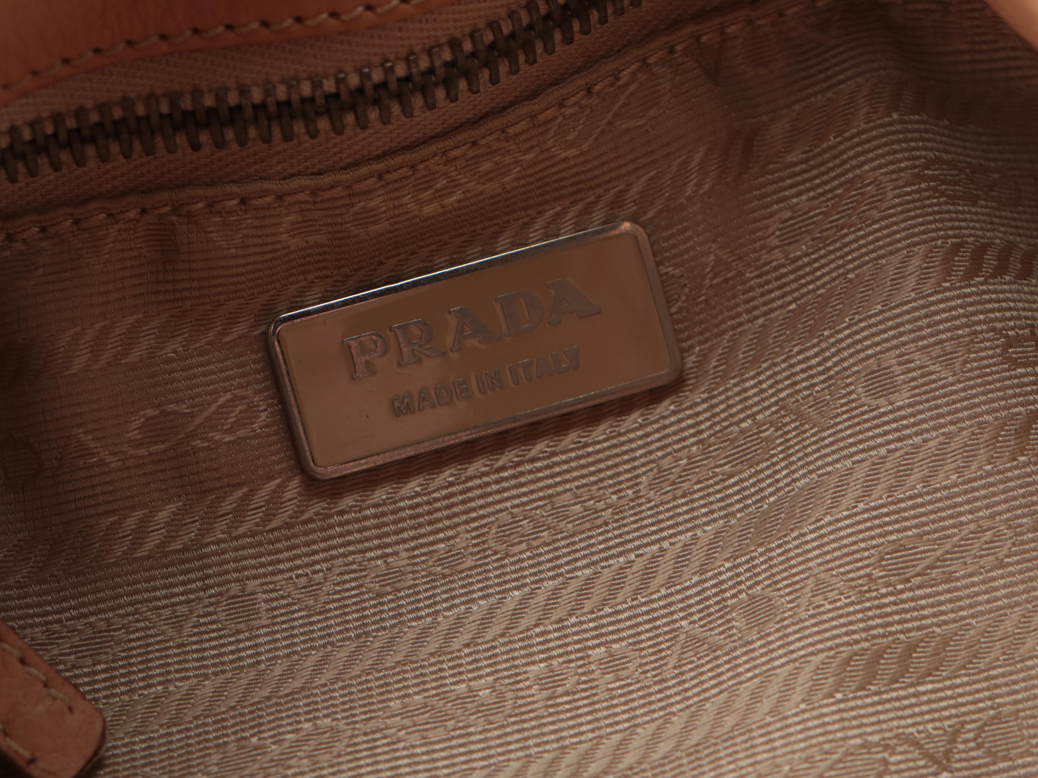 Prada Beige Grained Leather Shoulder Bag