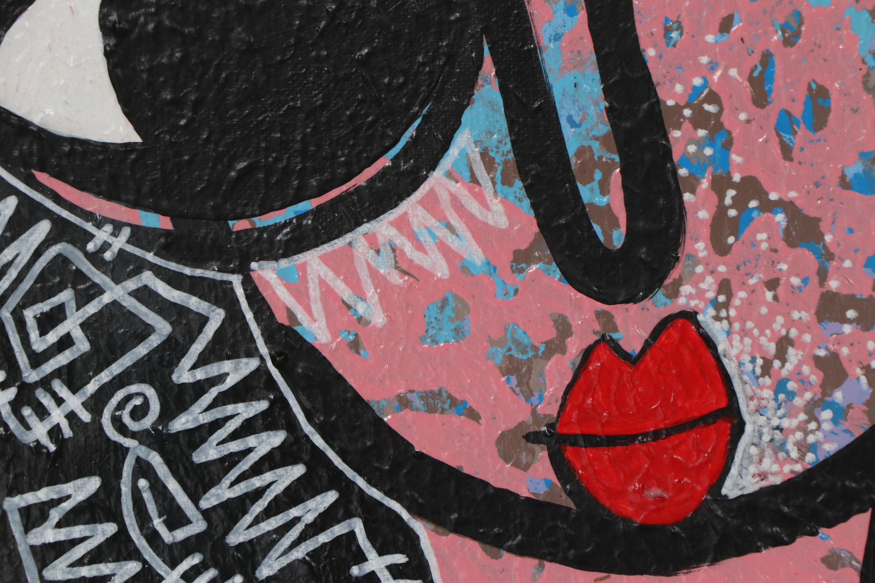 Abiola Idowu Portrait Mixed Media Painting "Flora IV," 2021