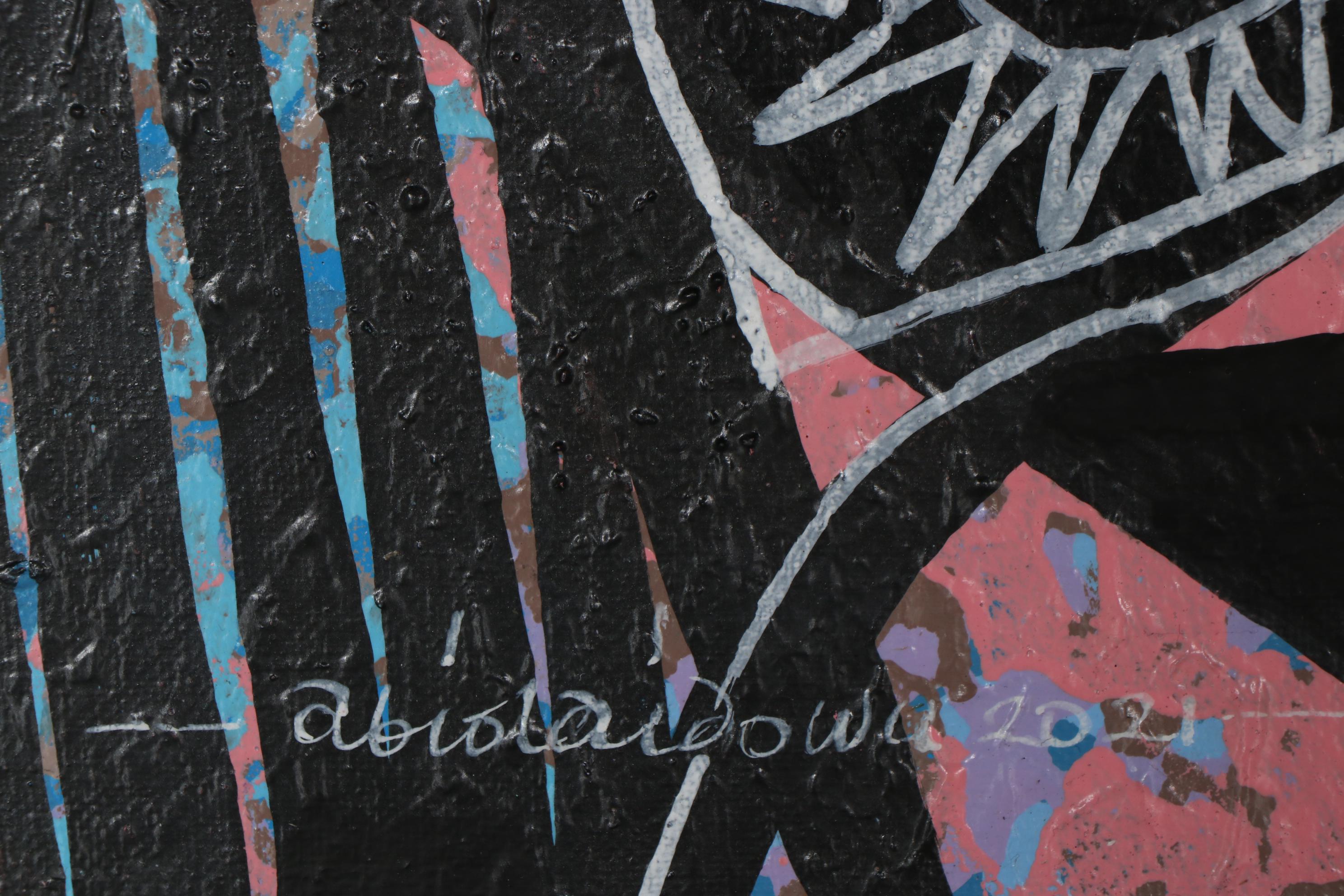 Abiola Idowu Portrait Mixed Media Painting "Flora IV," 2021