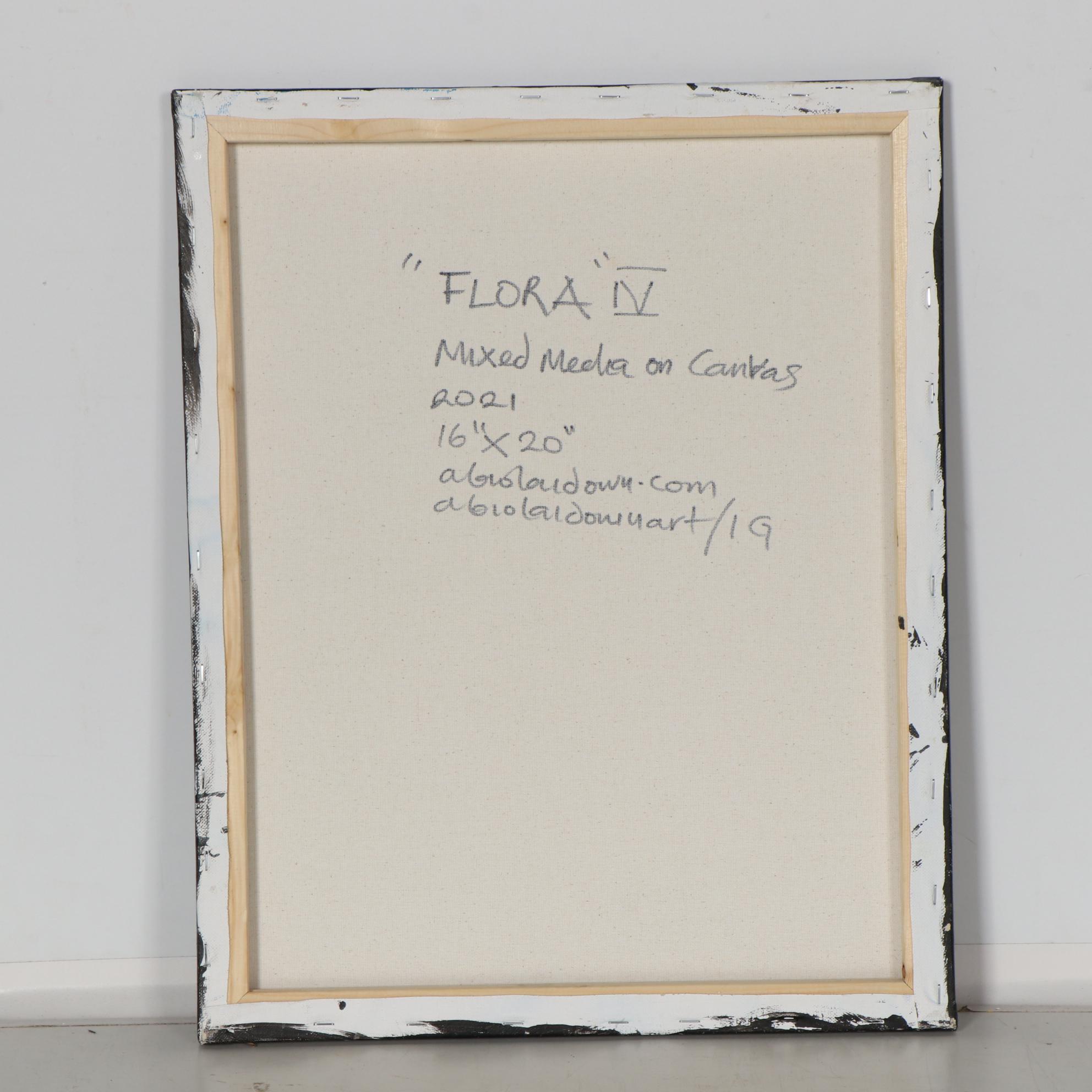 Abiola Idowu Portrait Mixed Media Painting "Flora IV," 2021