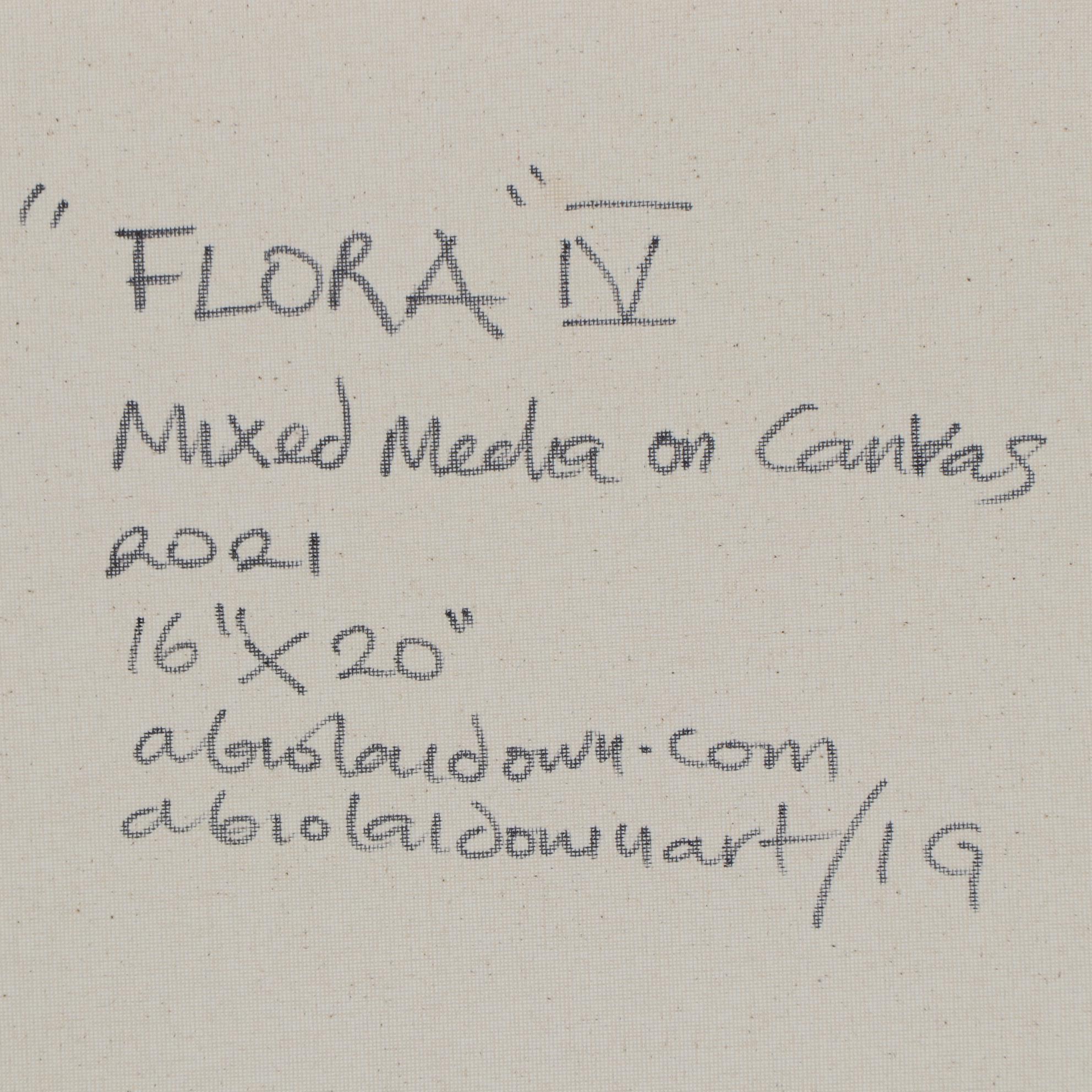 Abiola Idowu Portrait Mixed Media Painting "Flora IV," 2021