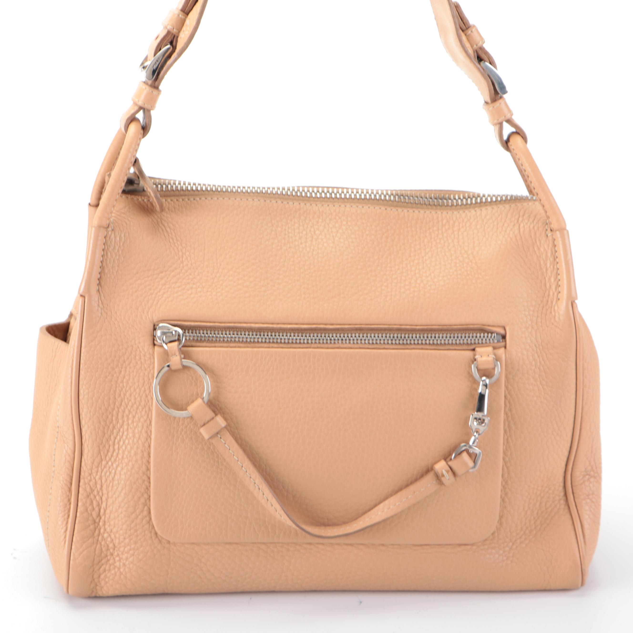 Prada Beige Grained Leather Shoulder Bag