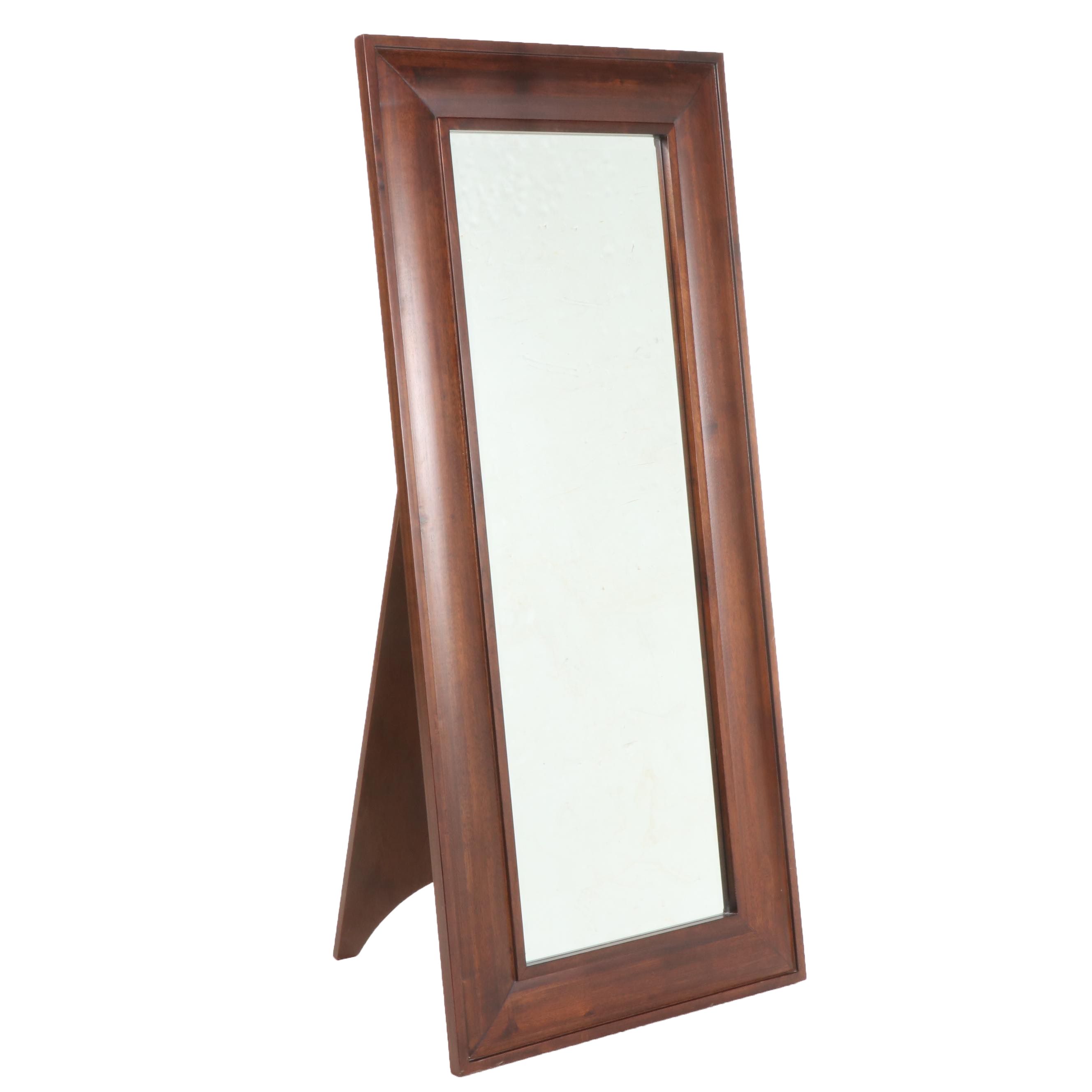 Pottery Barn "Java" Hardwood Easel-Back Standing Mirror