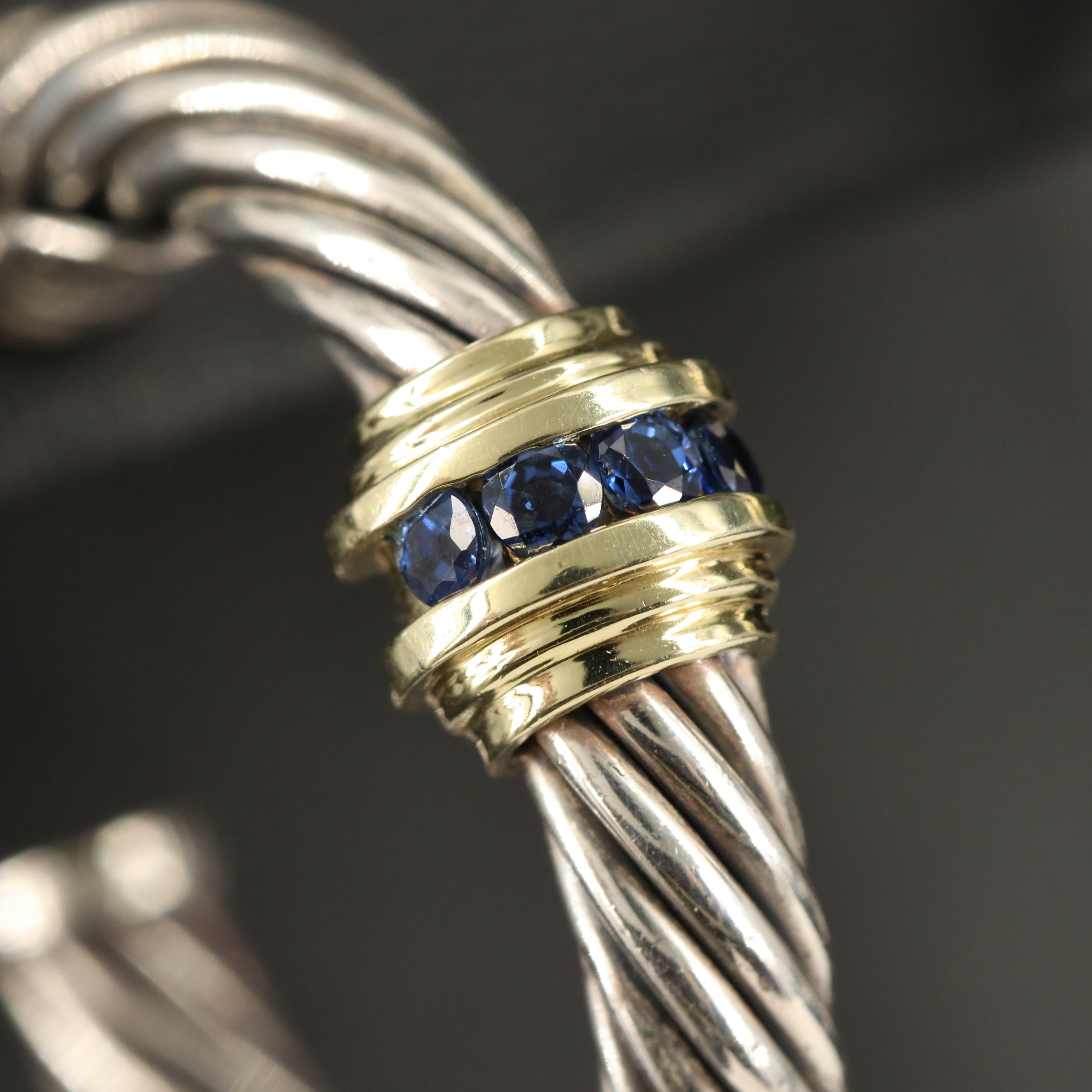 David Yurman "Cable Classic" Sterling Earrings with 14K Accents