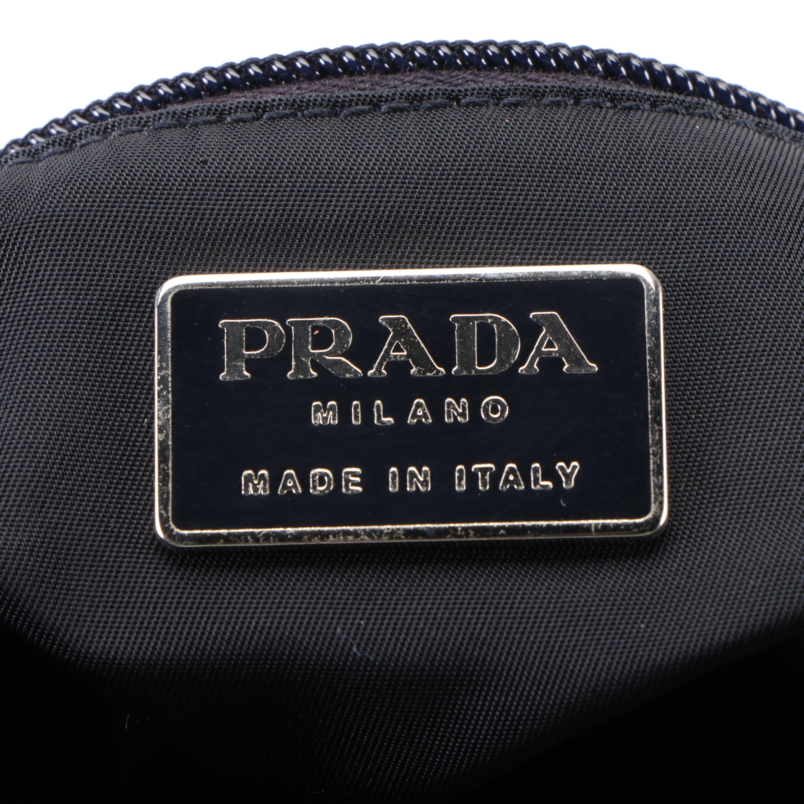 Prada Shoulder Bag in Black Tessuto Nylon with Hinged Clear Lucite Handle