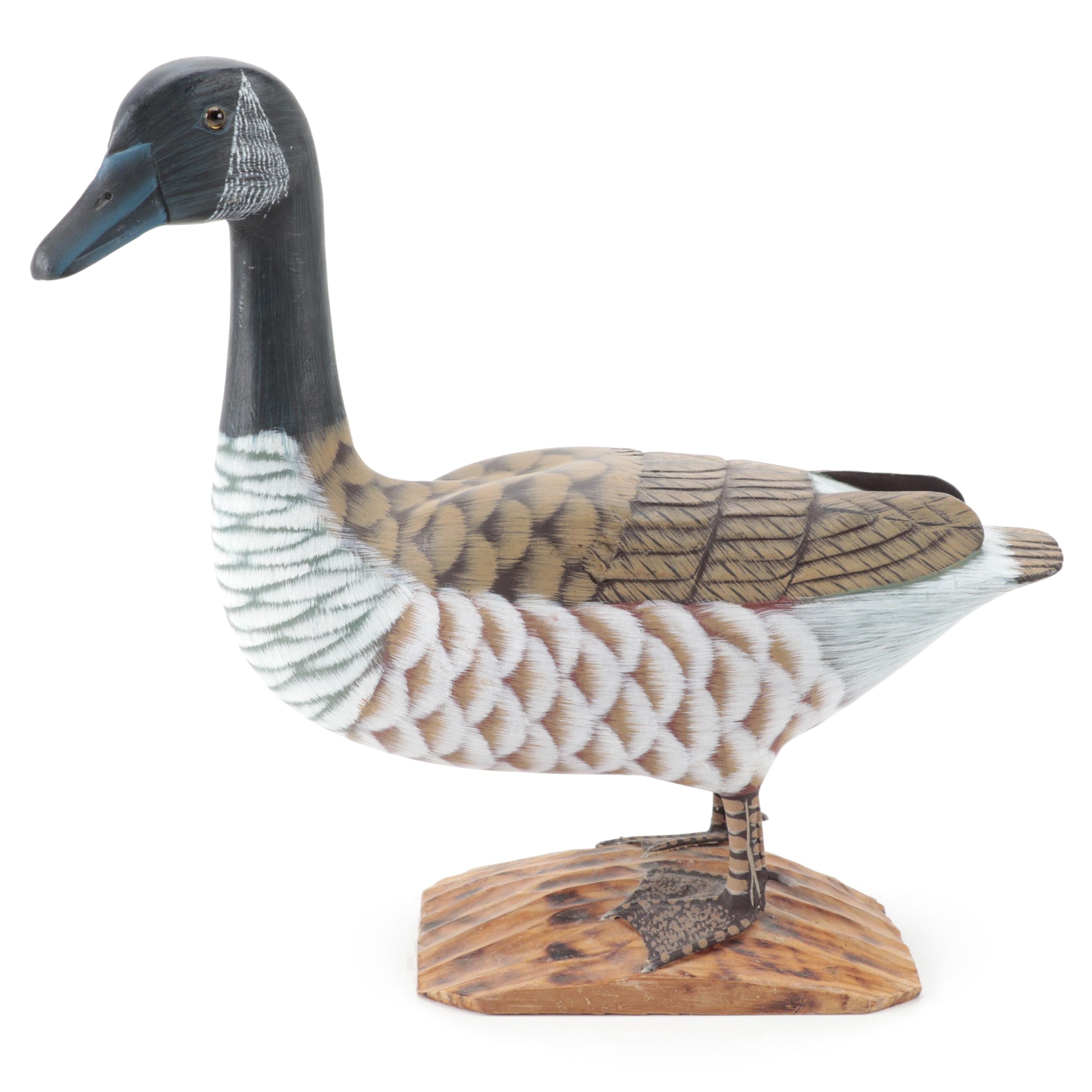 Wooden Painted Canadian Goose Figurine