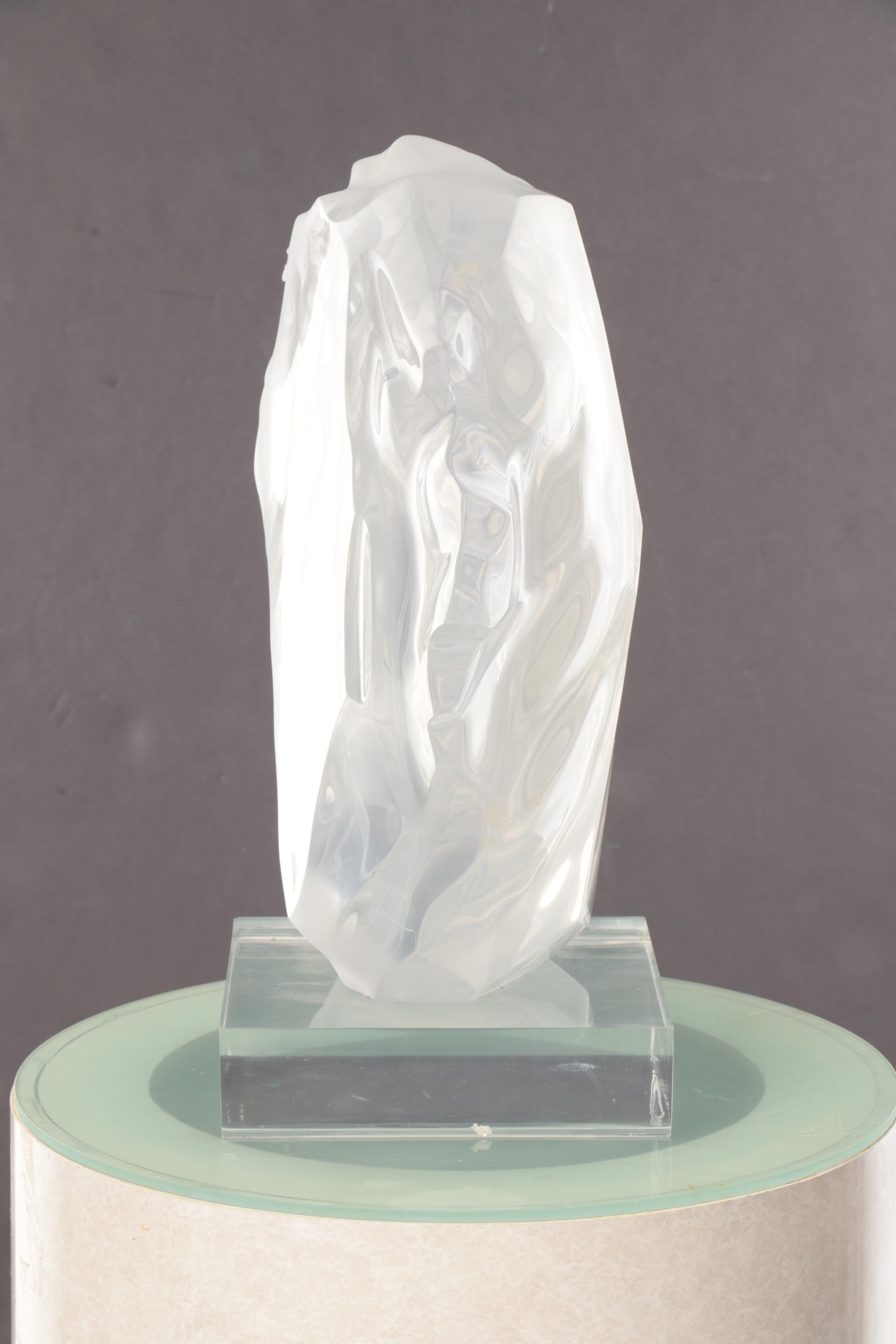 Frederick Hart Clear Acrylic Sculpture "Breath of Life," 1990