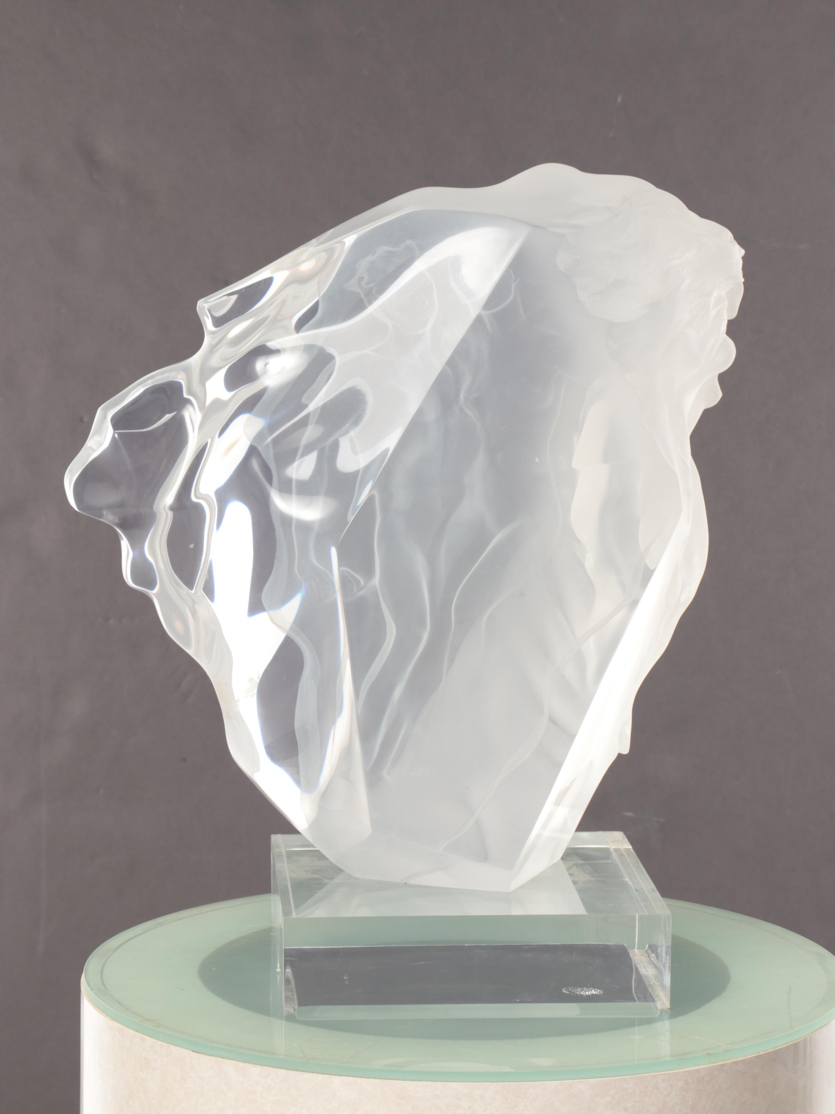 Frederick Hart Clear Acrylic Sculpture "Breath of Life," 1990