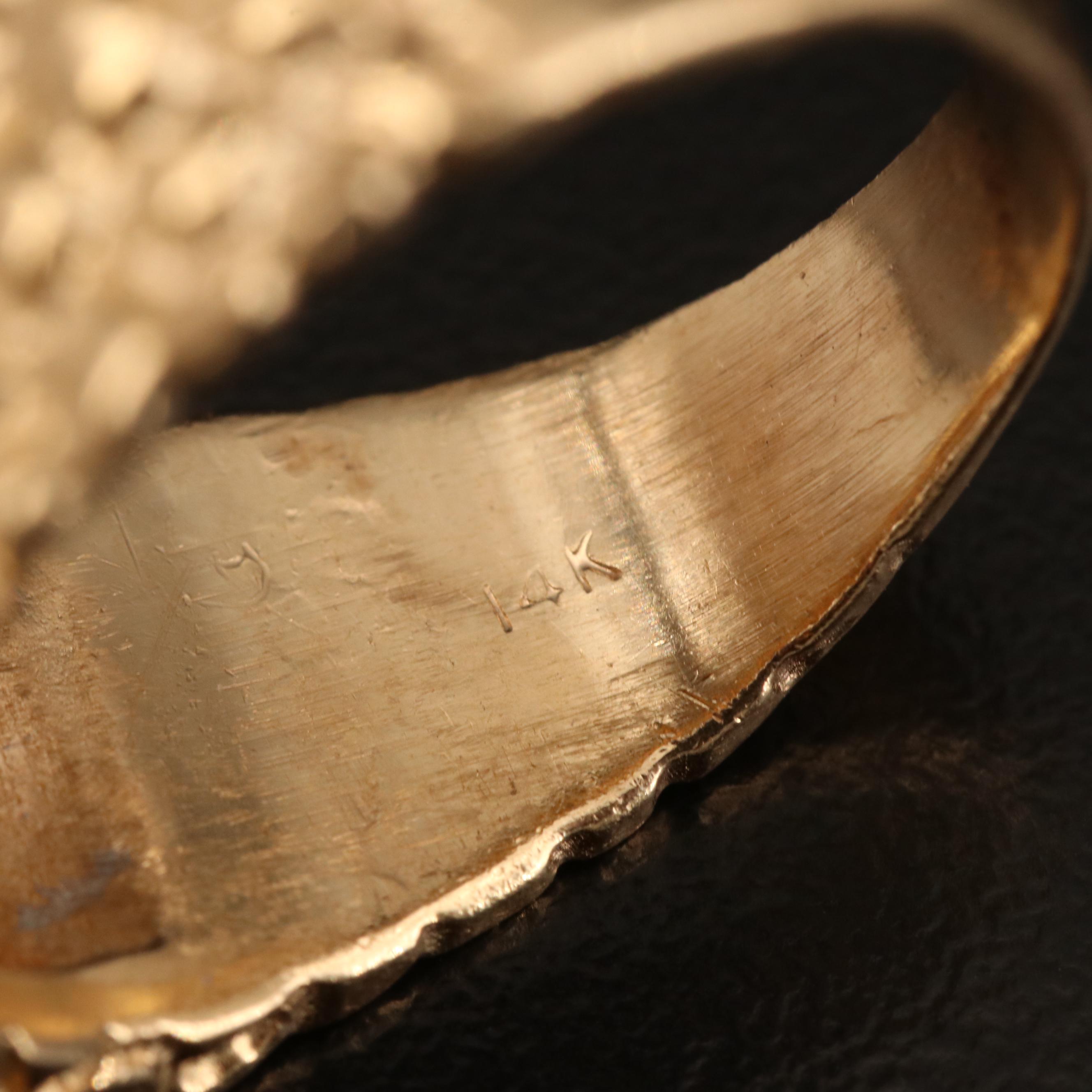 14K Nugget Style 0.56 CTW Diamond Cluster ring