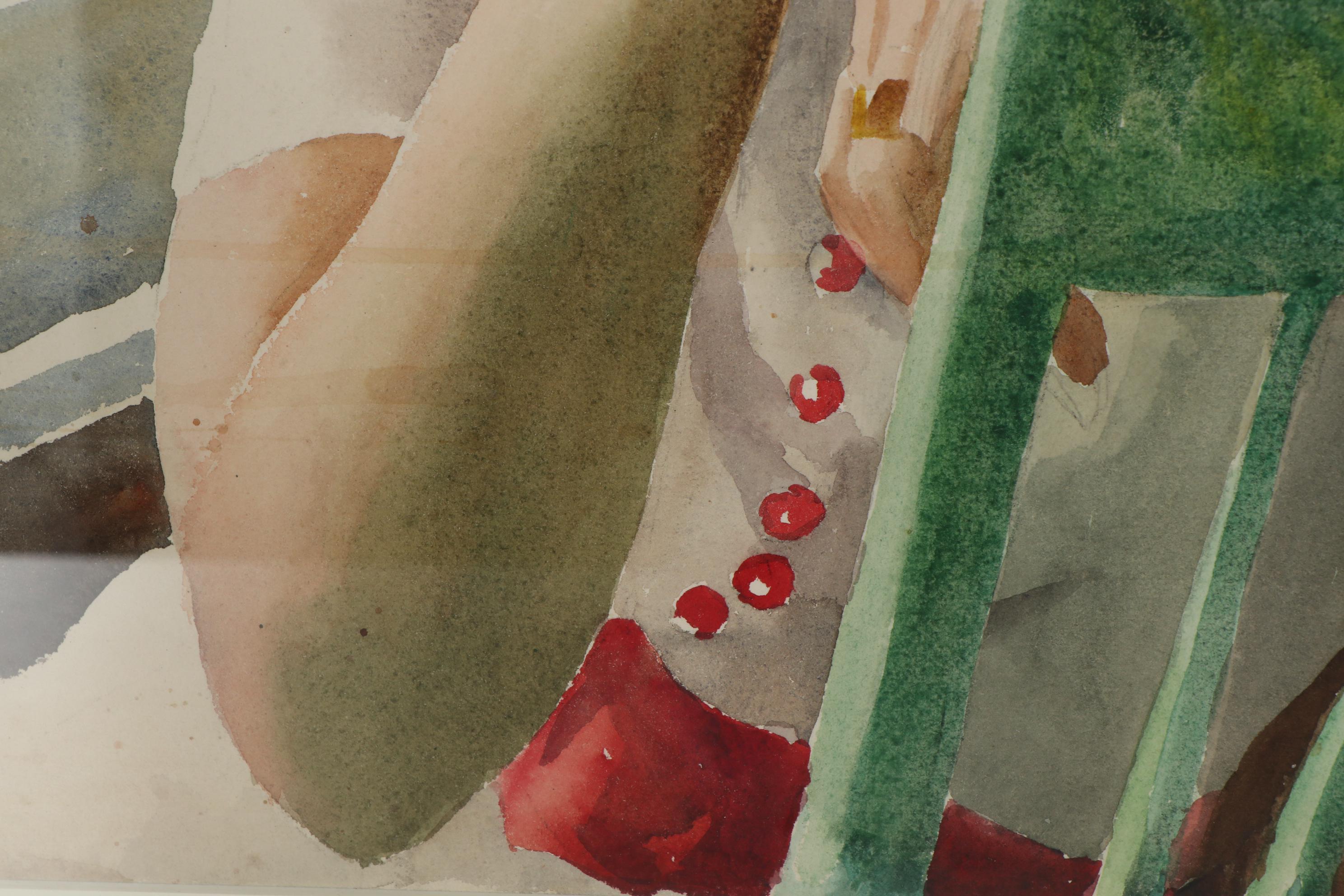 Alphaeus Philemon Cole Portrait Watercolor "Lady with a Book"