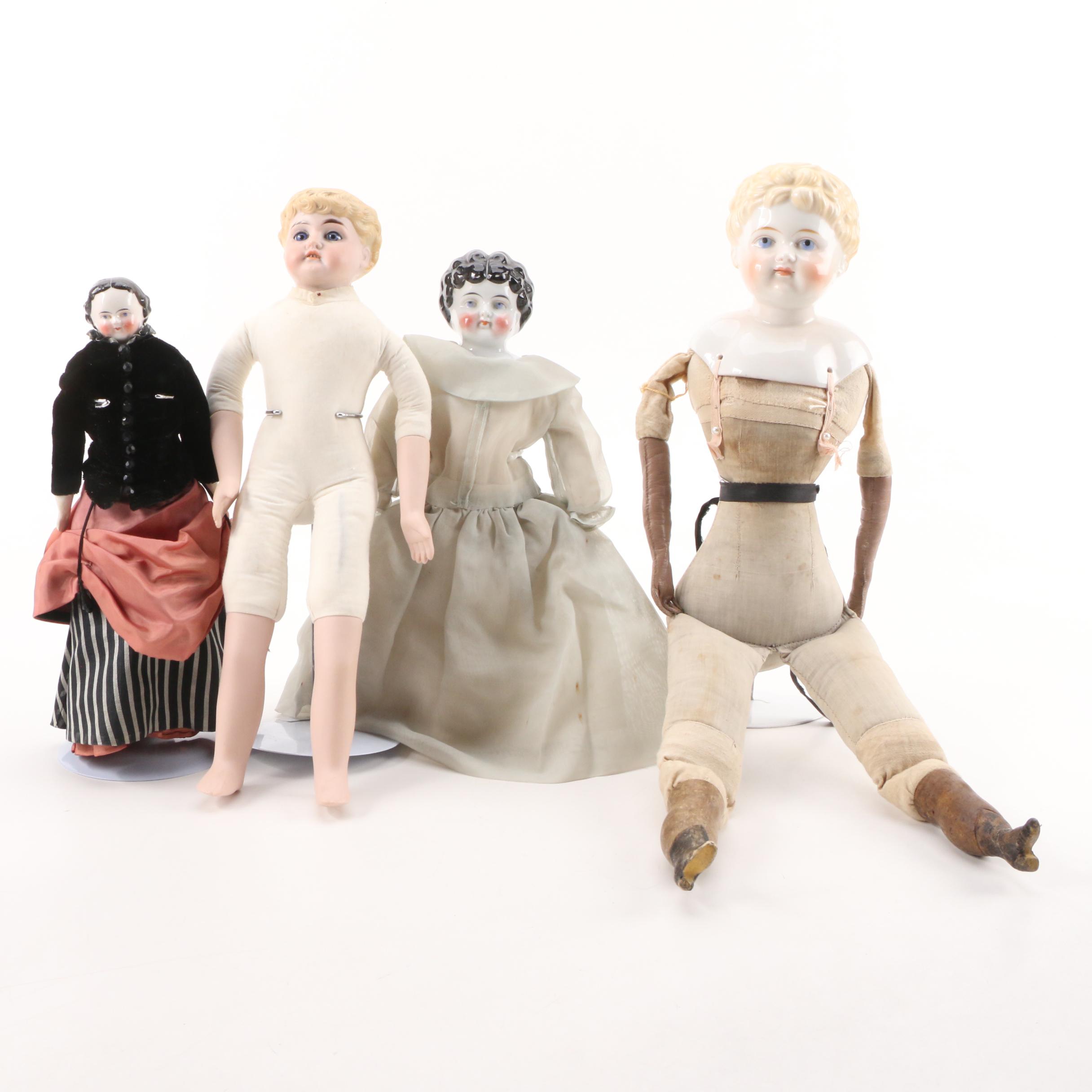 China Doll Heads, Arms, Legs Dolls, Vintage