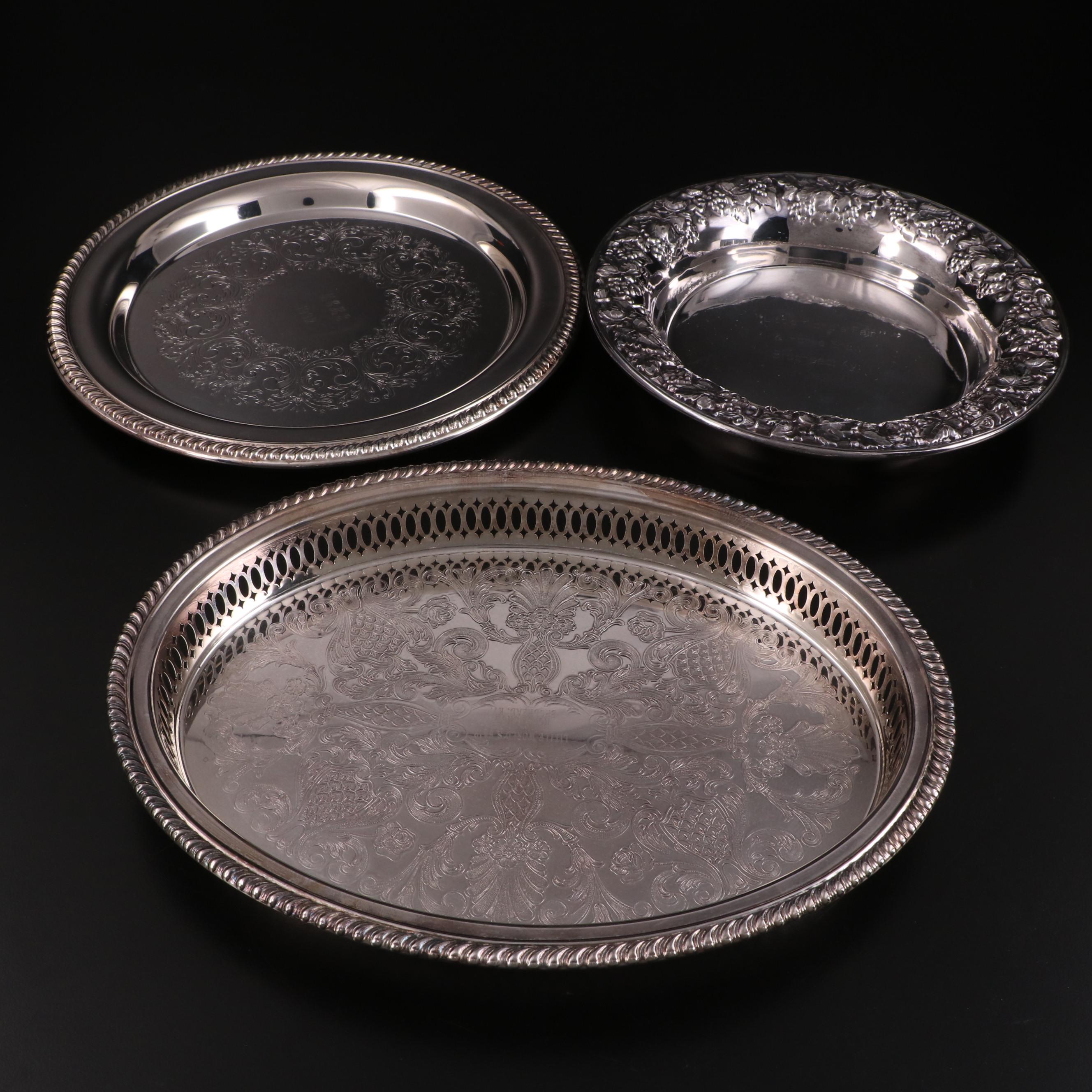 Taunton Silversmiths and Other Silver Plate Serveware and Pewter Tankards
