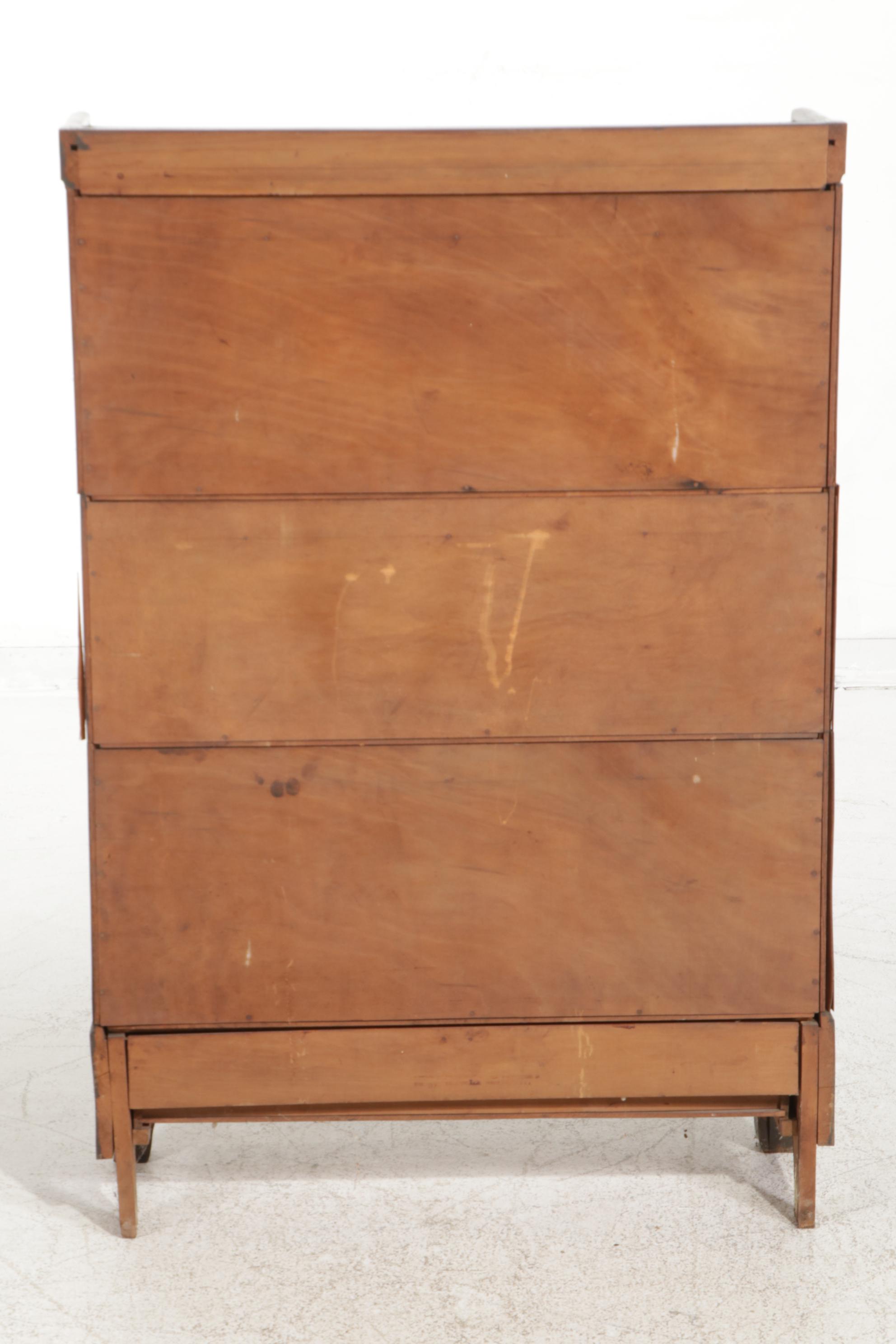 Weis Walnut Three-Stack Barrister's Bookcase, Early to Mid 20th Century