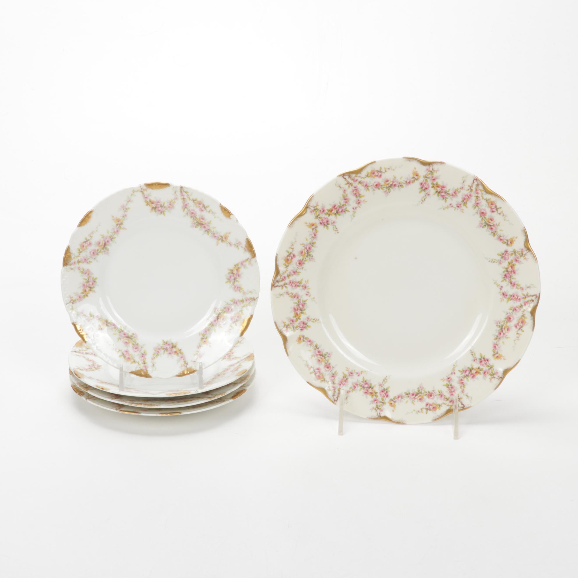 Haviland "Old Abbey" and Other Pink Floral Porcelain Tableware