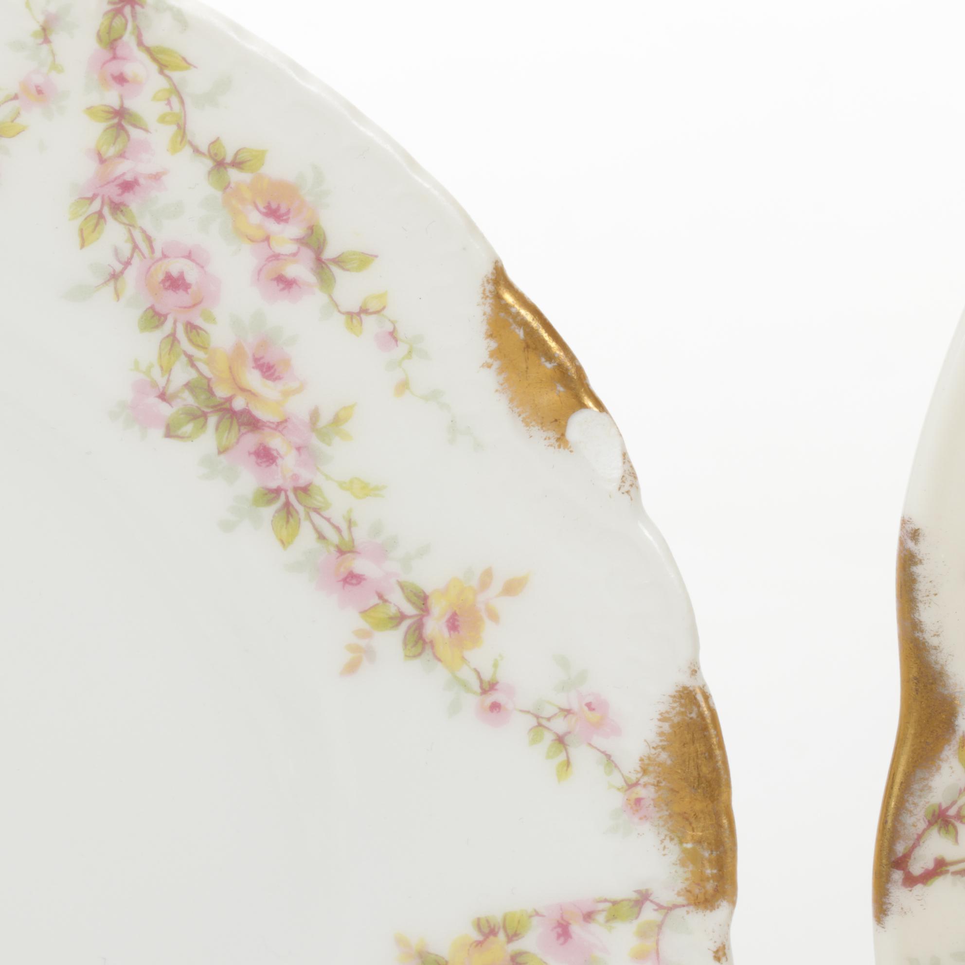 Haviland "Old Abbey" and Other Pink Floral Porcelain Tableware
