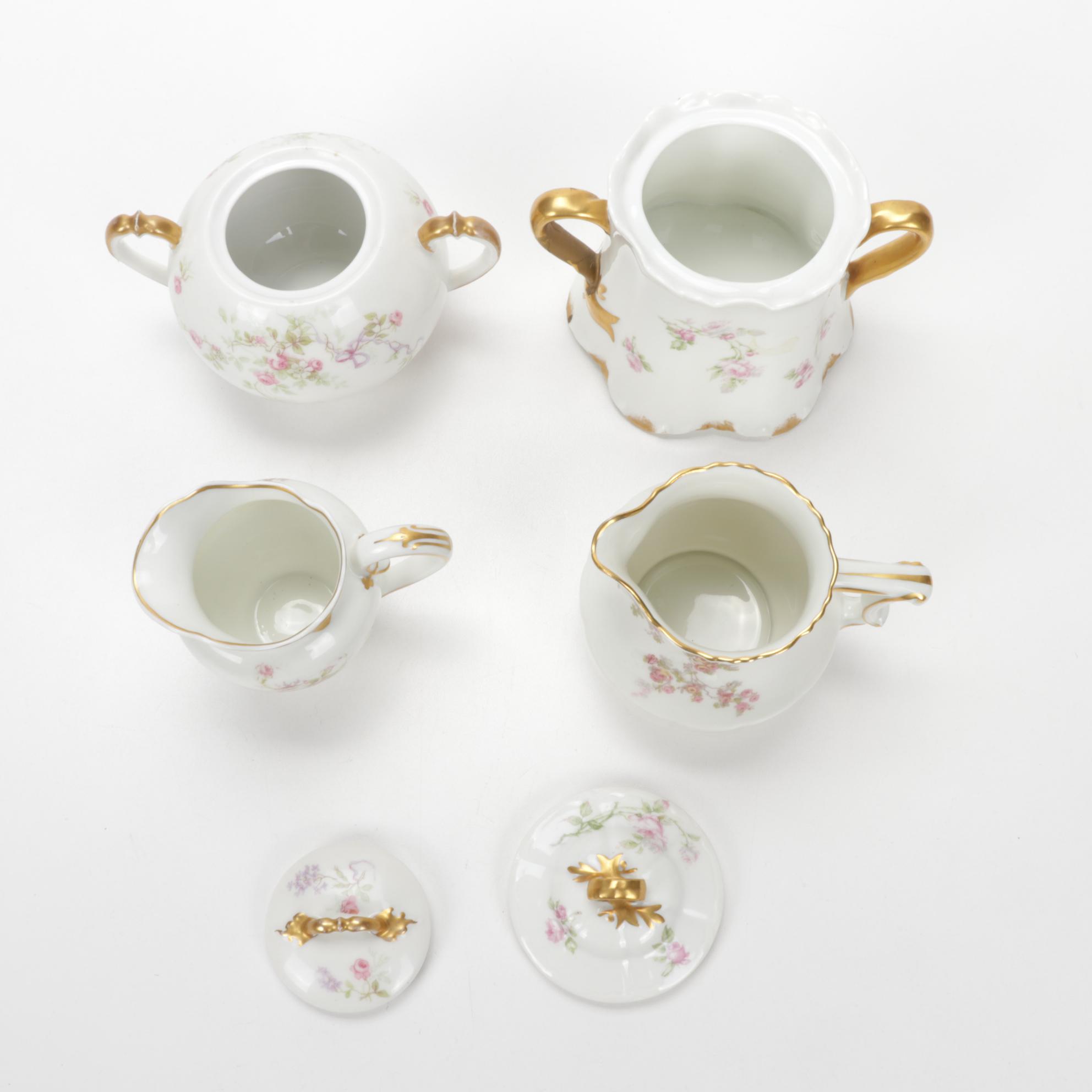 Haviland "Old Abbey" and Other Pink Floral Porcelain Tableware