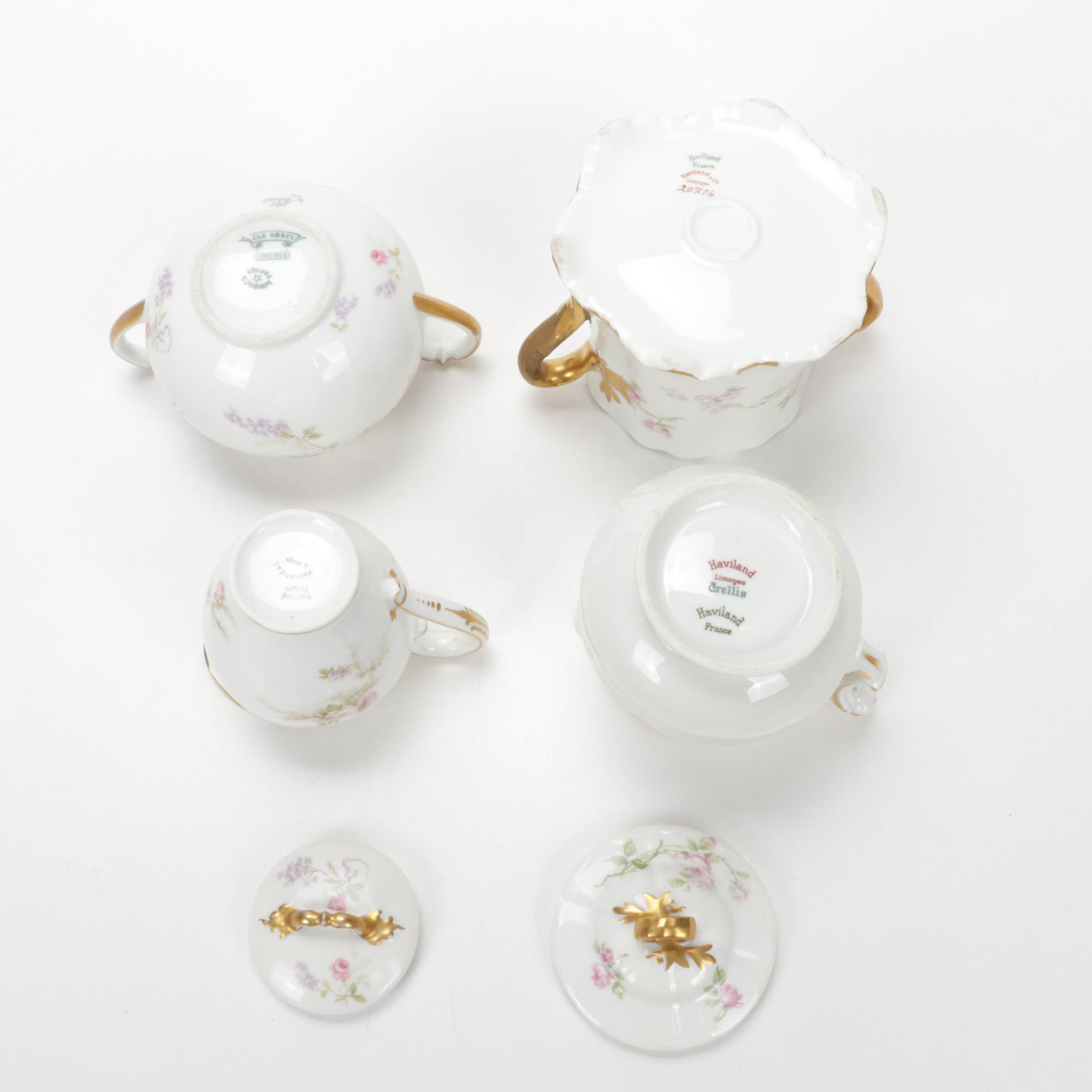 Haviland "Old Abbey" and Other Pink Floral Porcelain Tableware