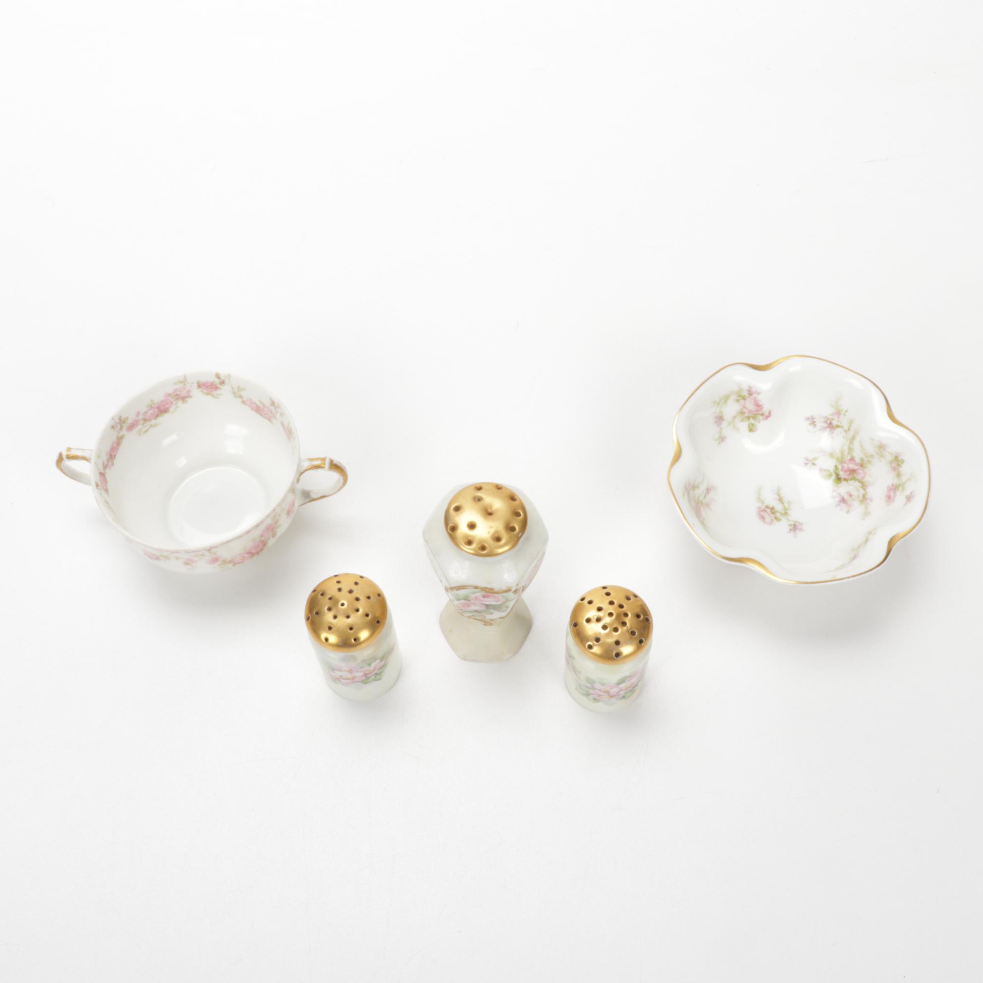 Haviland "Old Abbey" and Other Pink Floral Porcelain Tableware