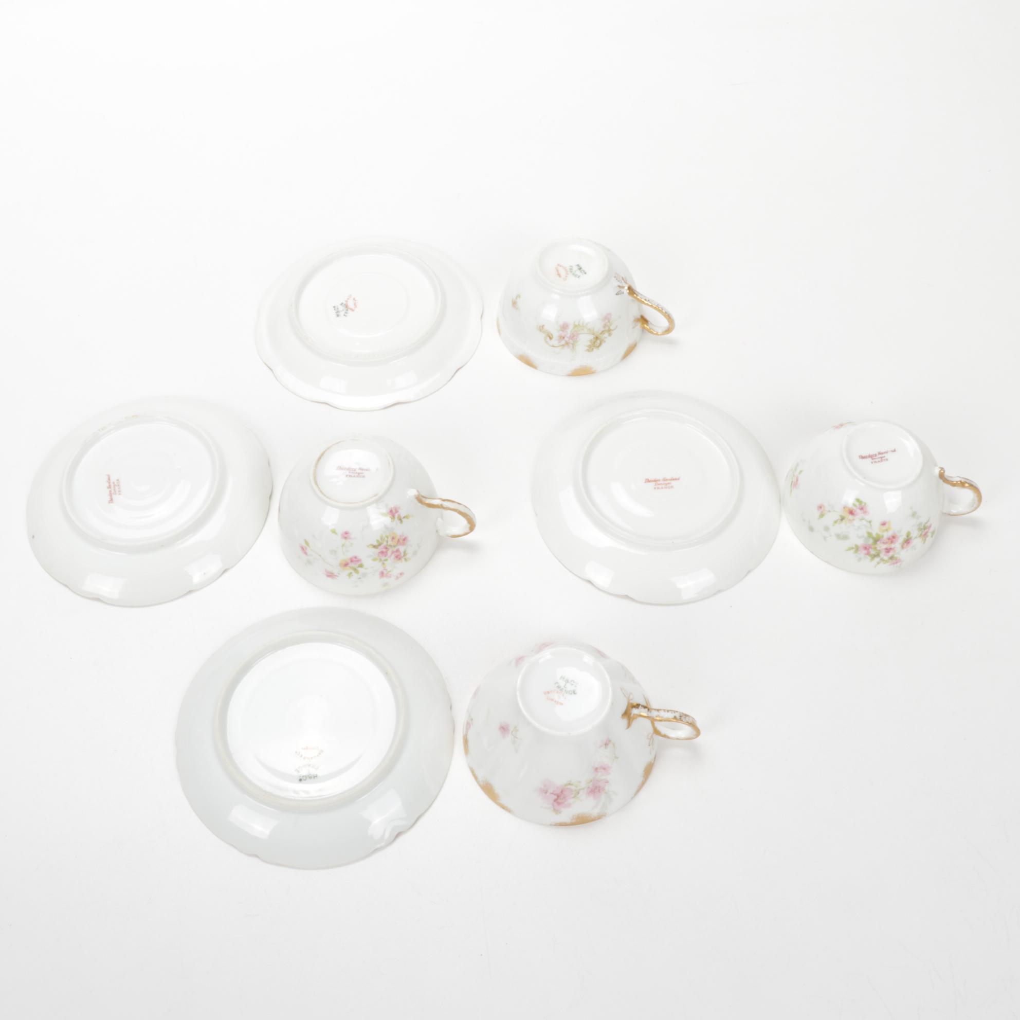 Haviland "Old Abbey" and Other Pink Floral Porcelain Tableware