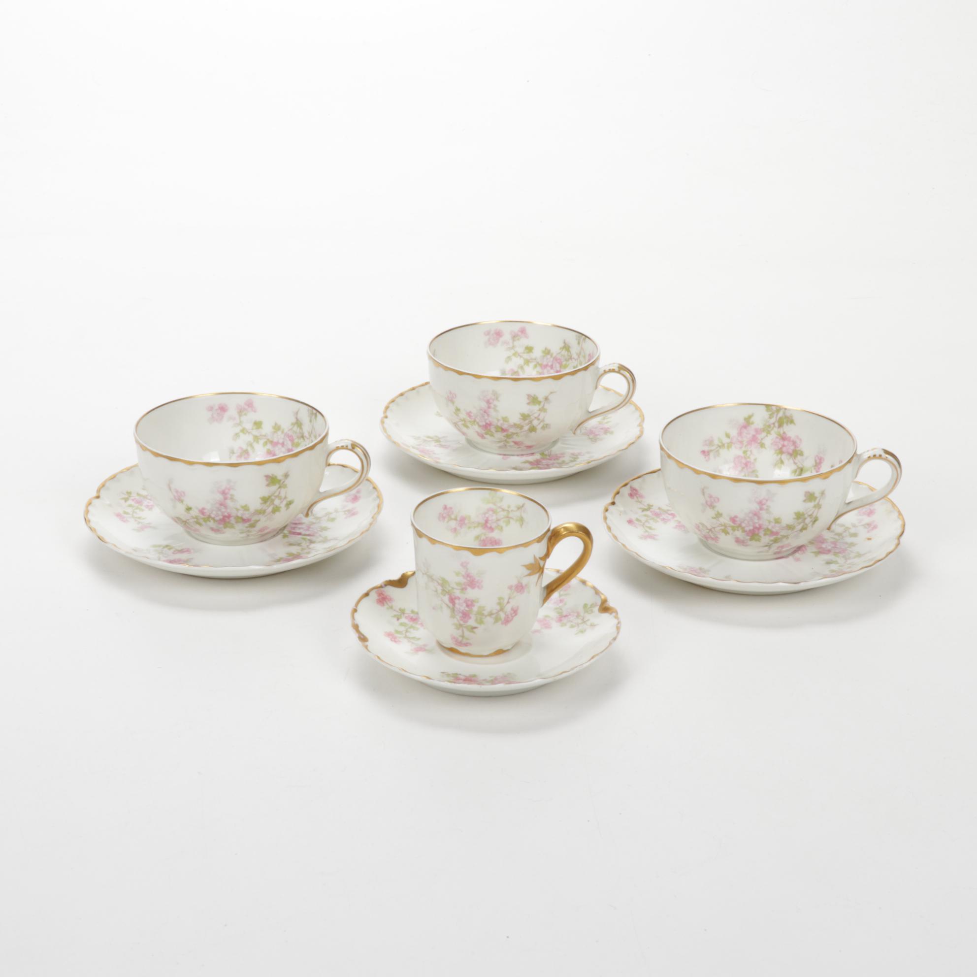 Haviland "Old Abbey" and Other Pink Floral Porcelain Tableware