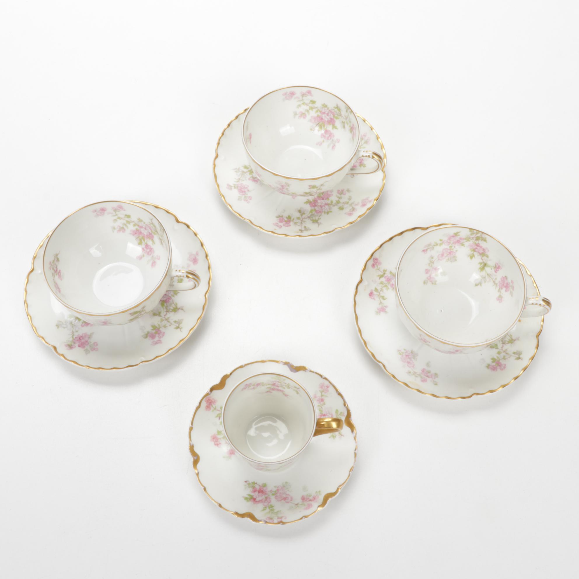 Haviland "Old Abbey" and Other Pink Floral Porcelain Tableware
