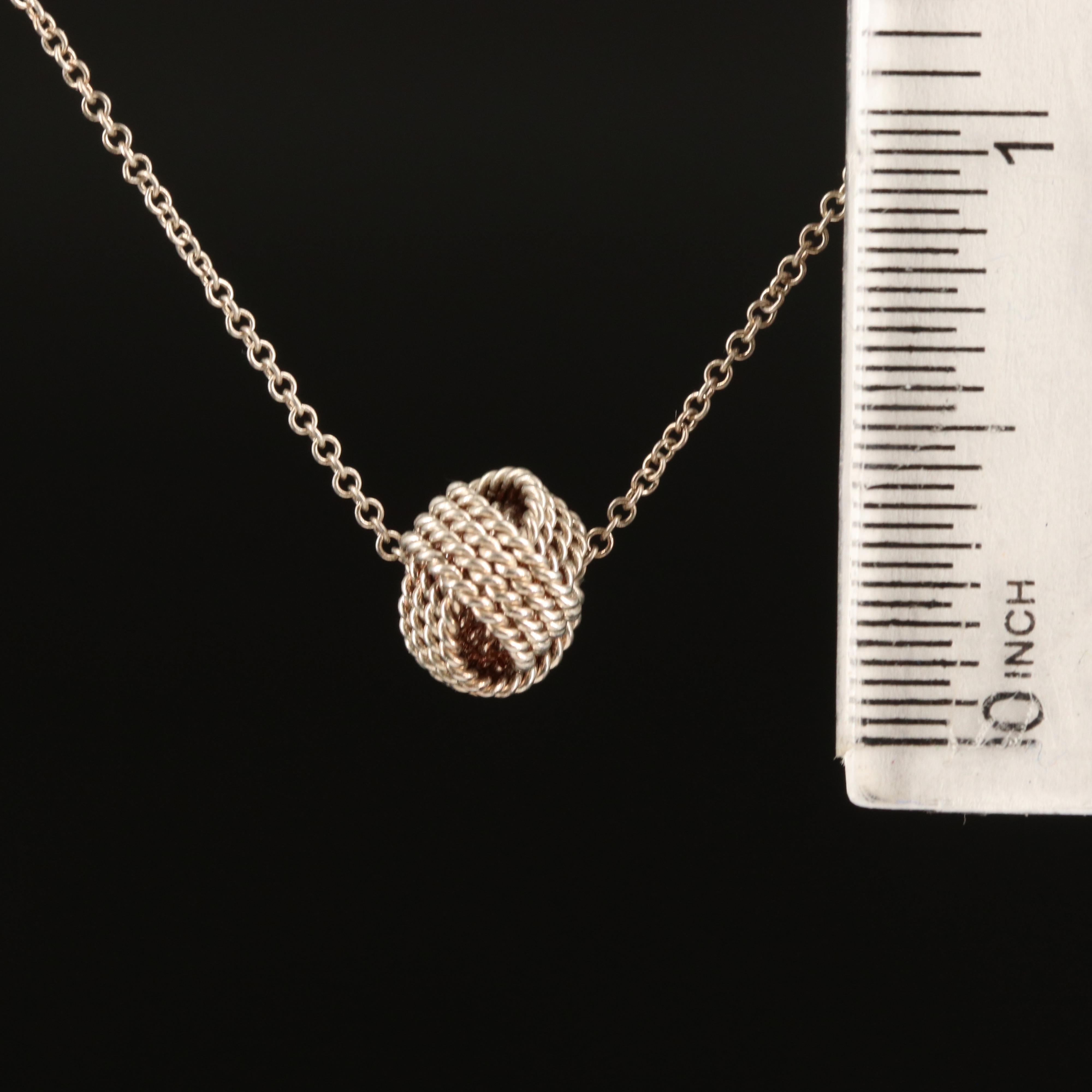 Tiffany & Co. Sterling "Twist" Knot Pendant Necklace