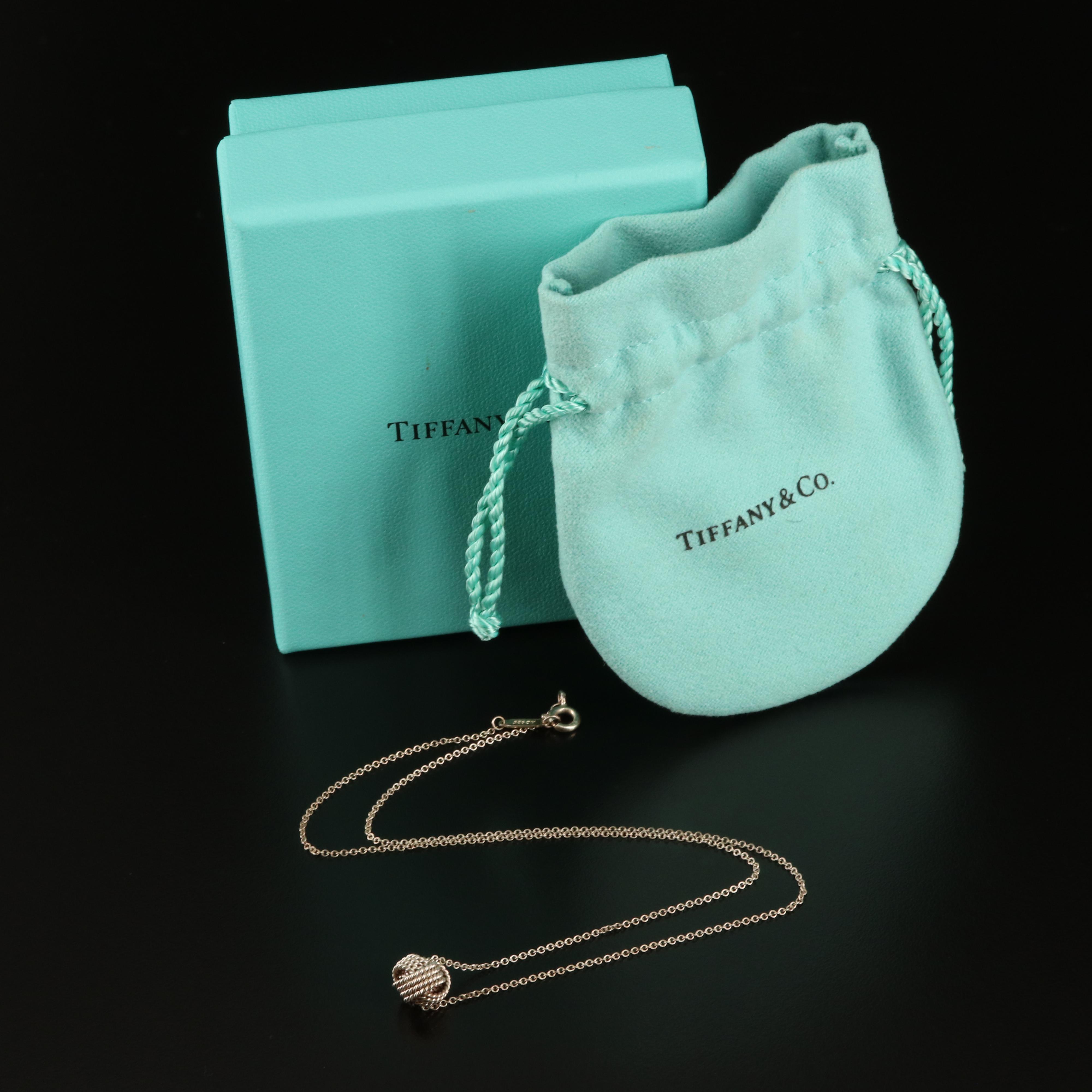 Tiffany & Co. Sterling "Twist" Knot Pendant Necklace