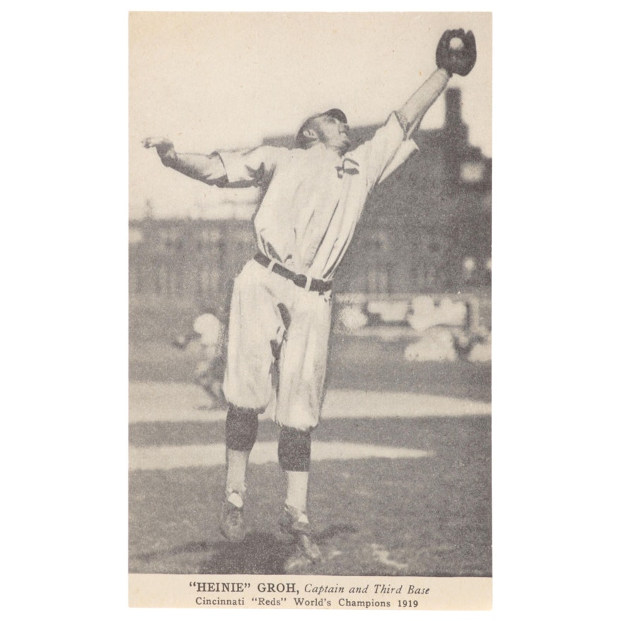 1919 Heinie Groh Cincinnati Reds Captain "World's Champions Postcard