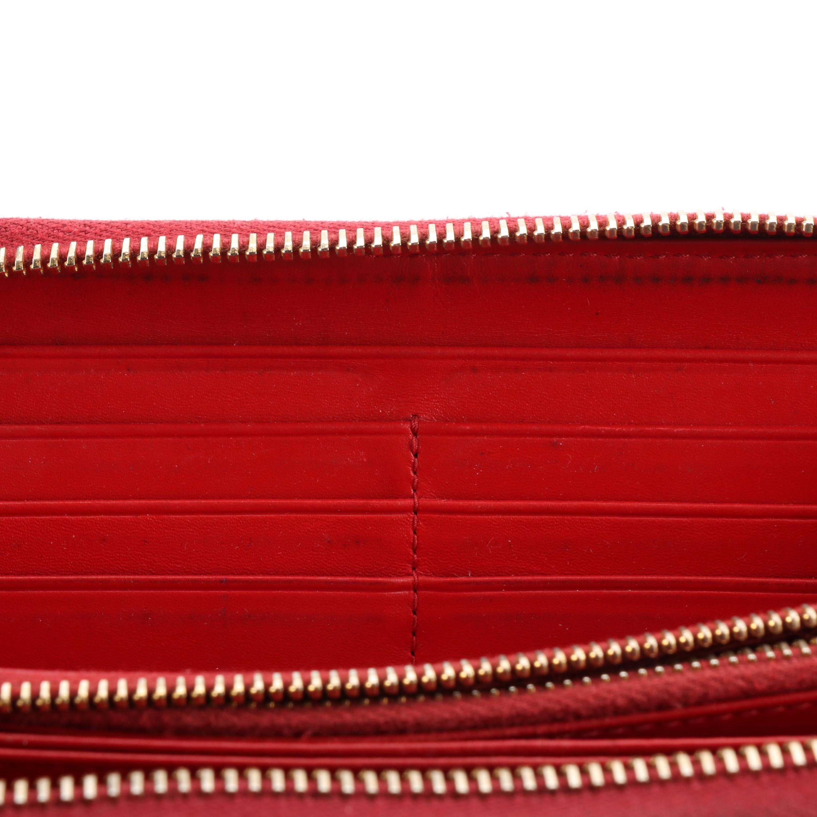 Prada Zip Around Continental Wallet in Lacca Vitello Move Leather with Box