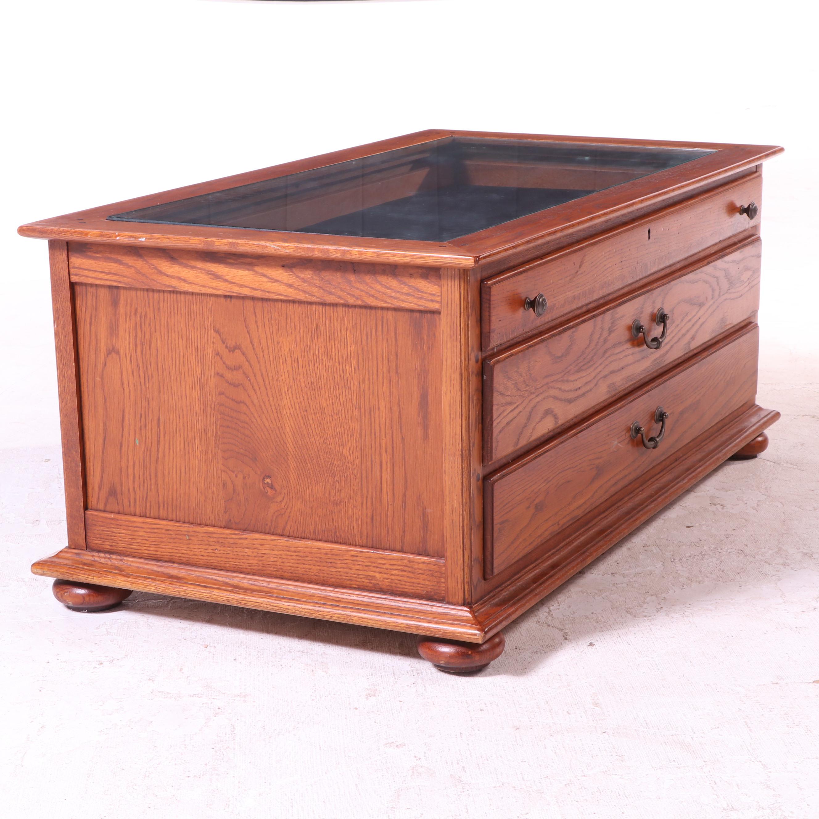 Bob Timberlake for Lexington "American Cabin" Oak Vitrine Coffee Table