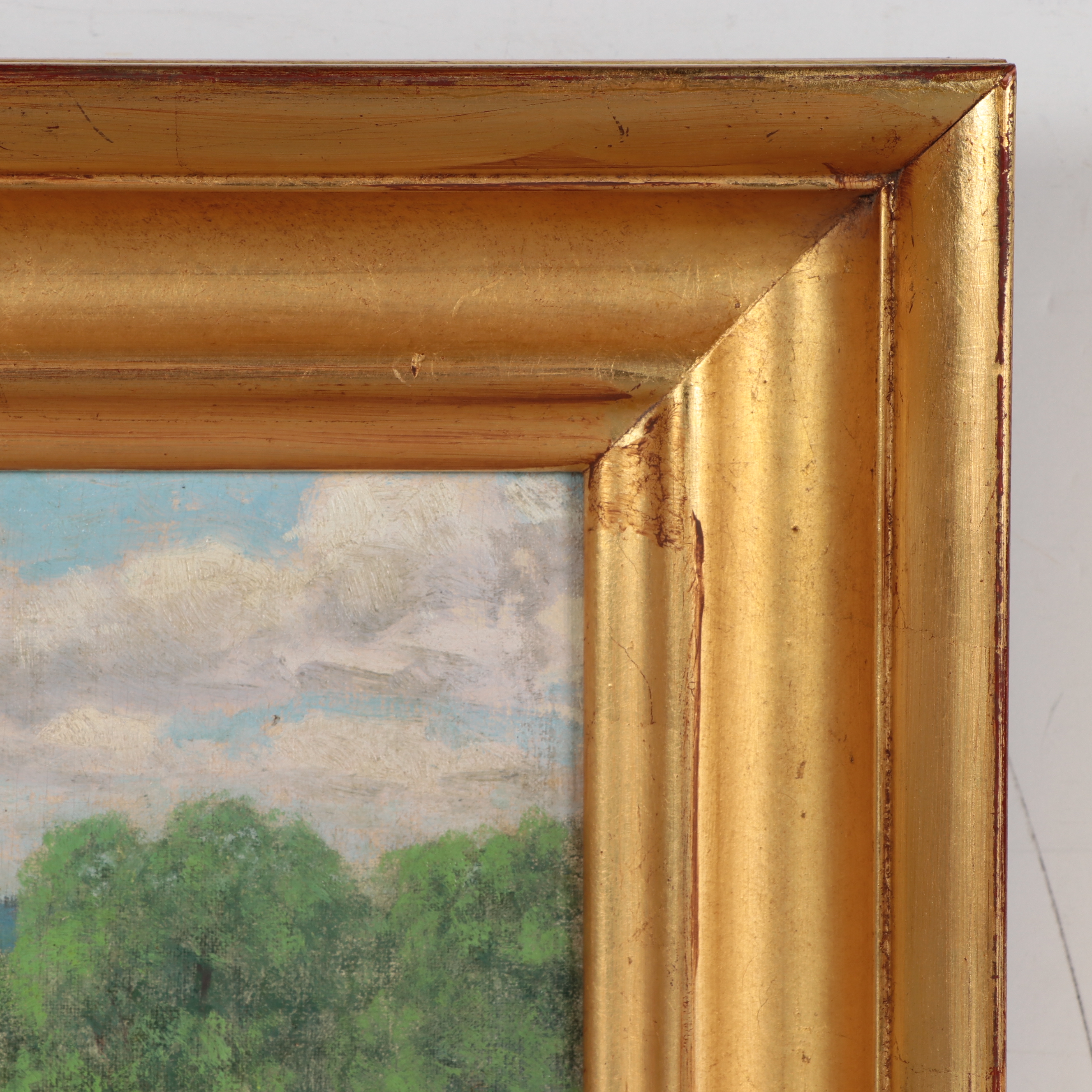 Frederick Roberts Landscape Oil Painting "Newton Highlands," Early 20th Century