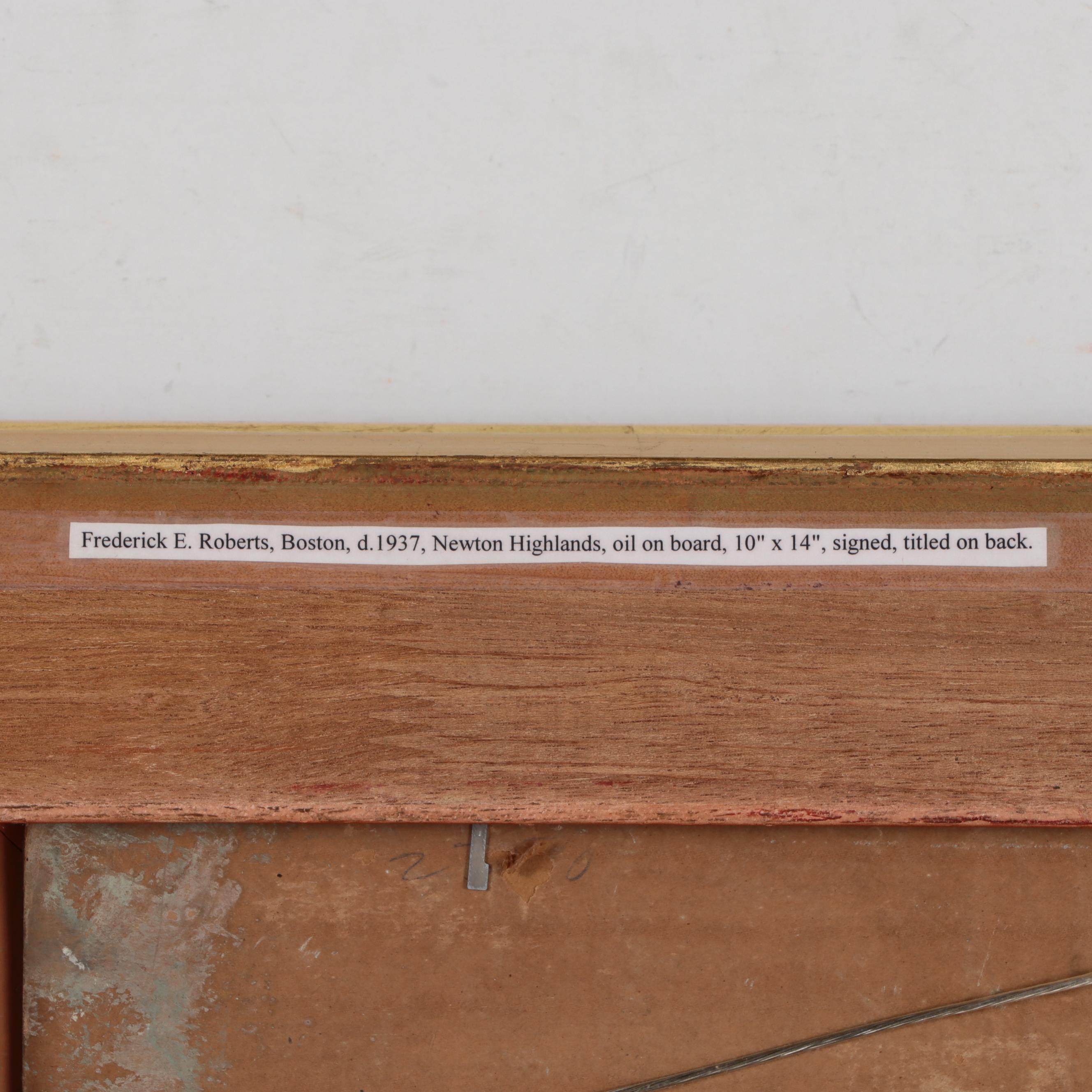 Frederick Roberts Landscape Oil Painting "Newton Highlands," Early 20th Century