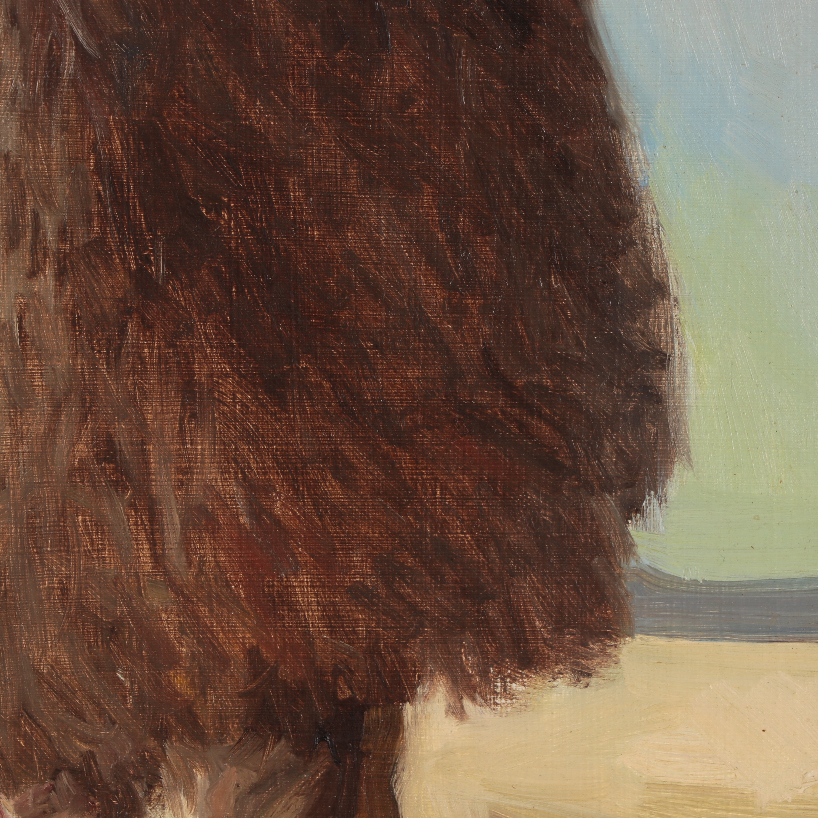 Olaf Palm Oil Portrait of Native American Elder, Late 20th Century