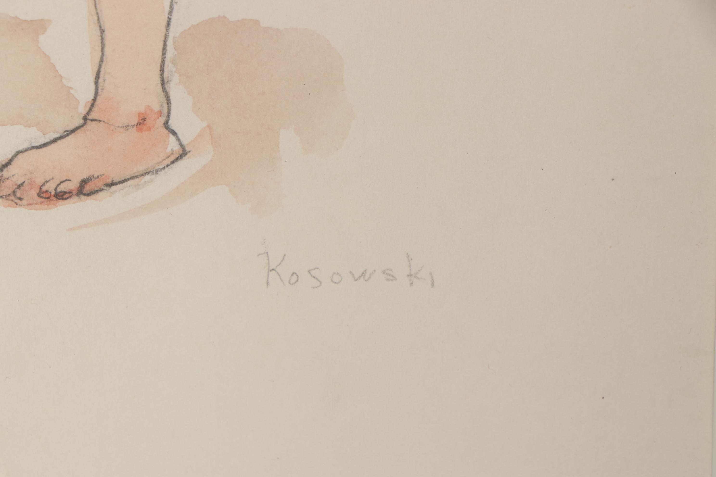 Mary Kosowski Drawing of Standing Nude, Circa 2000