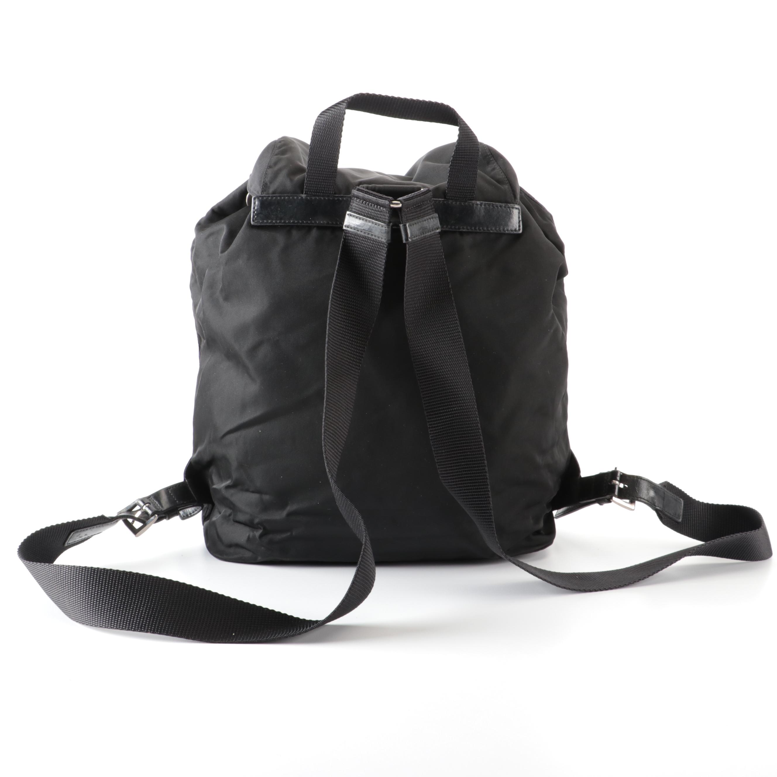 Prada Black Nylon Tessuto Backpack Purse