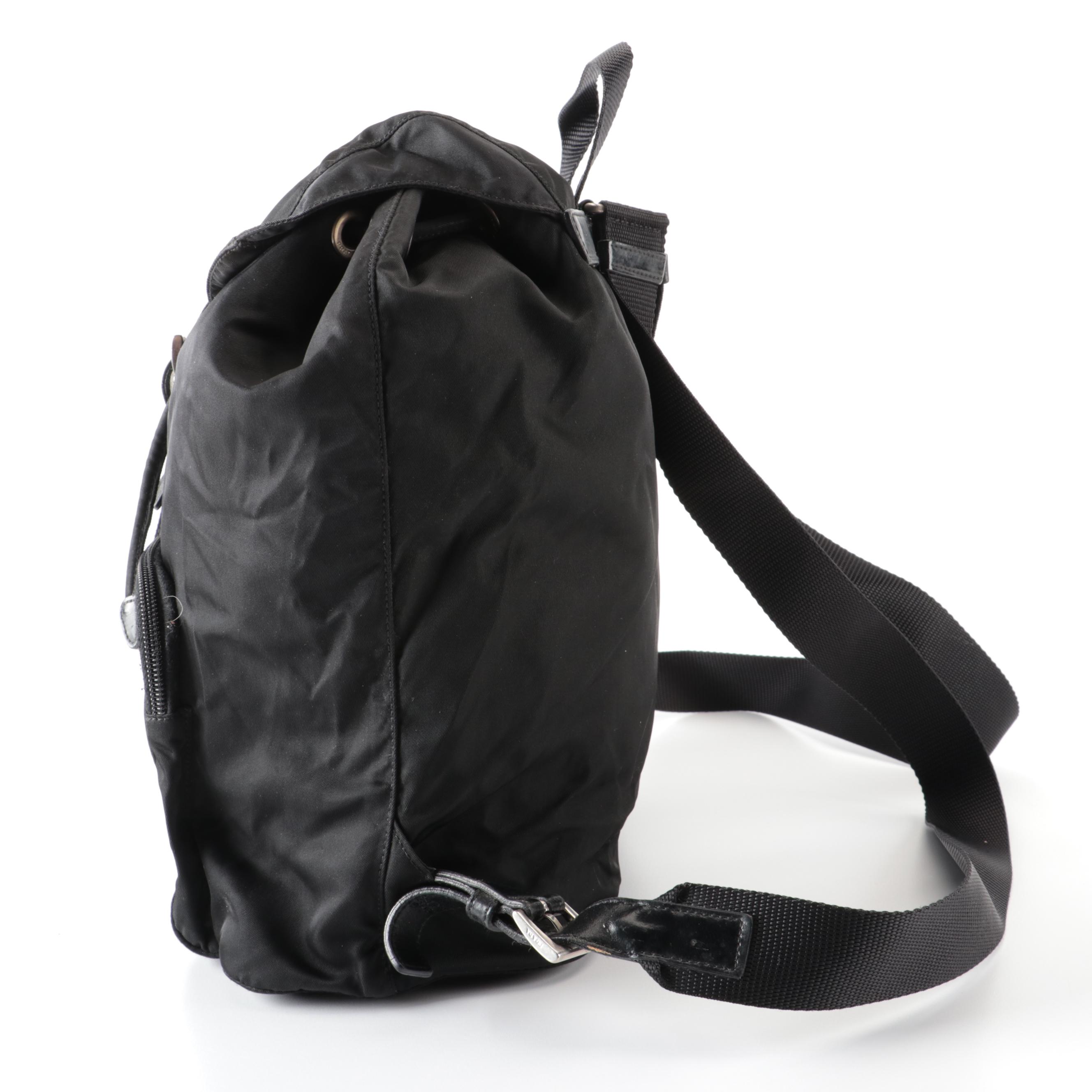 Prada Black Nylon Tessuto Backpack Purse