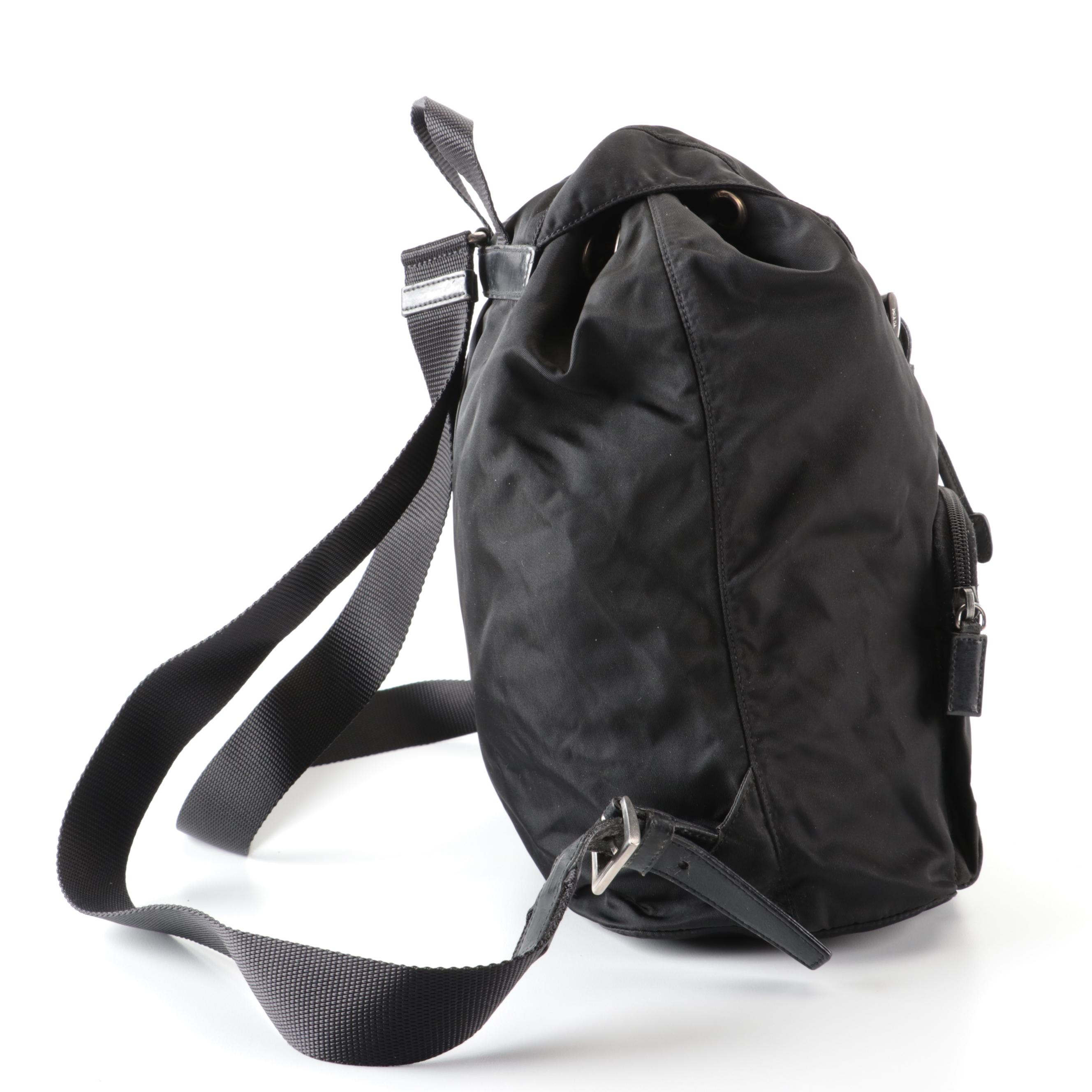 Prada Black Nylon Tessuto Backpack Purse